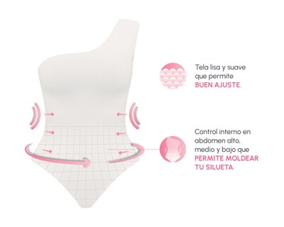 Foto 2 | Body con Control Bella Confidence Escote Asimétrico para Mujer