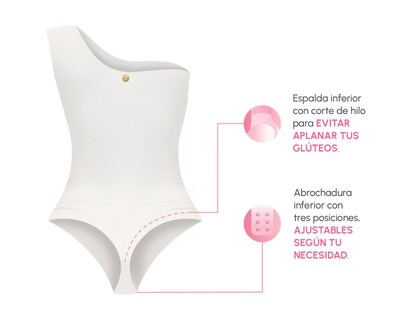 Foto 3 | Body con Control Bella Confidence Escote Asimétrico para Mujer