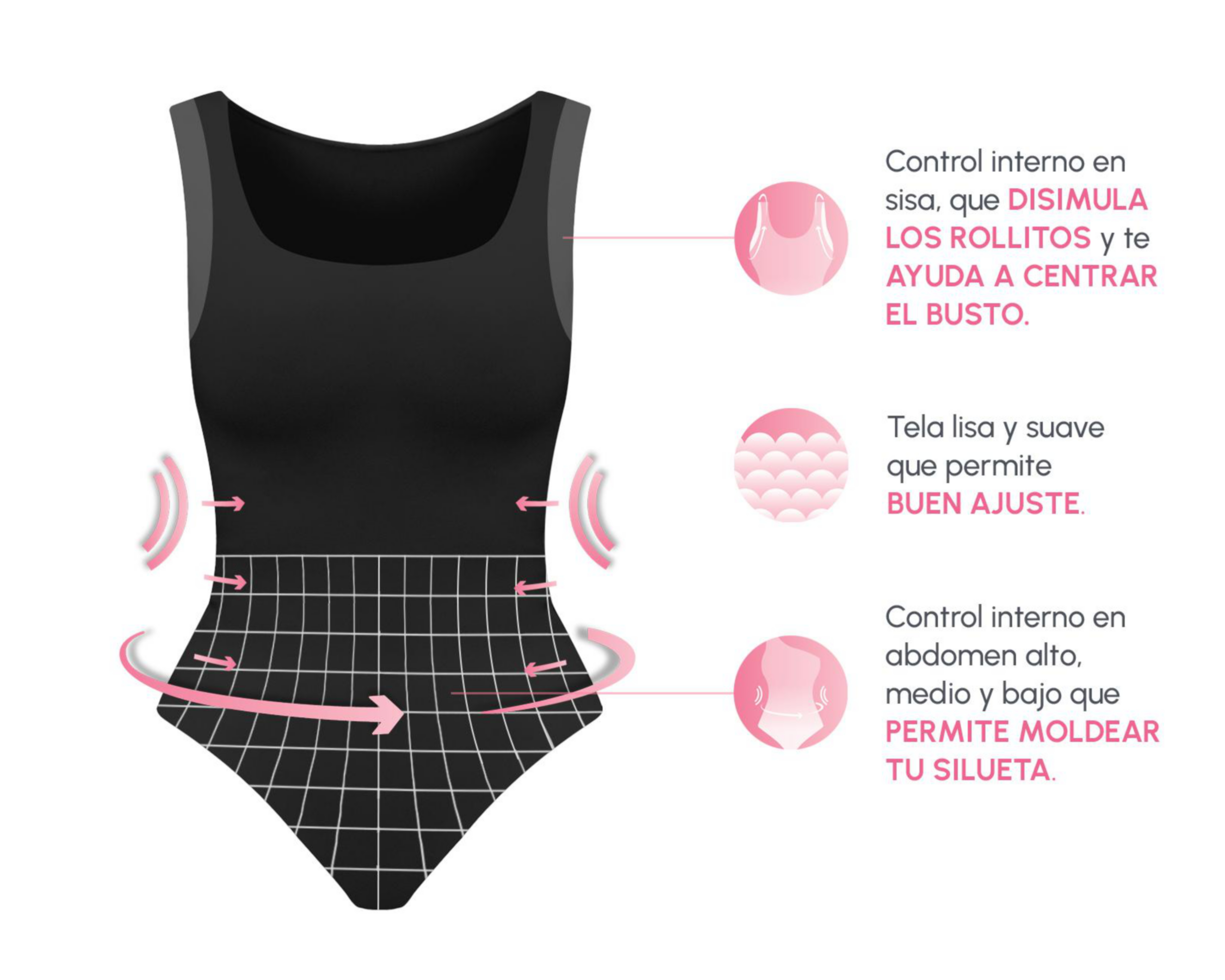 Foto 3 | Body con Control Bella Confidence Cuello Redondo para Mujer