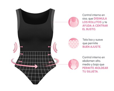 Foto 3 | Body con Control Bella Confidence Cuello Redondo para Mujer