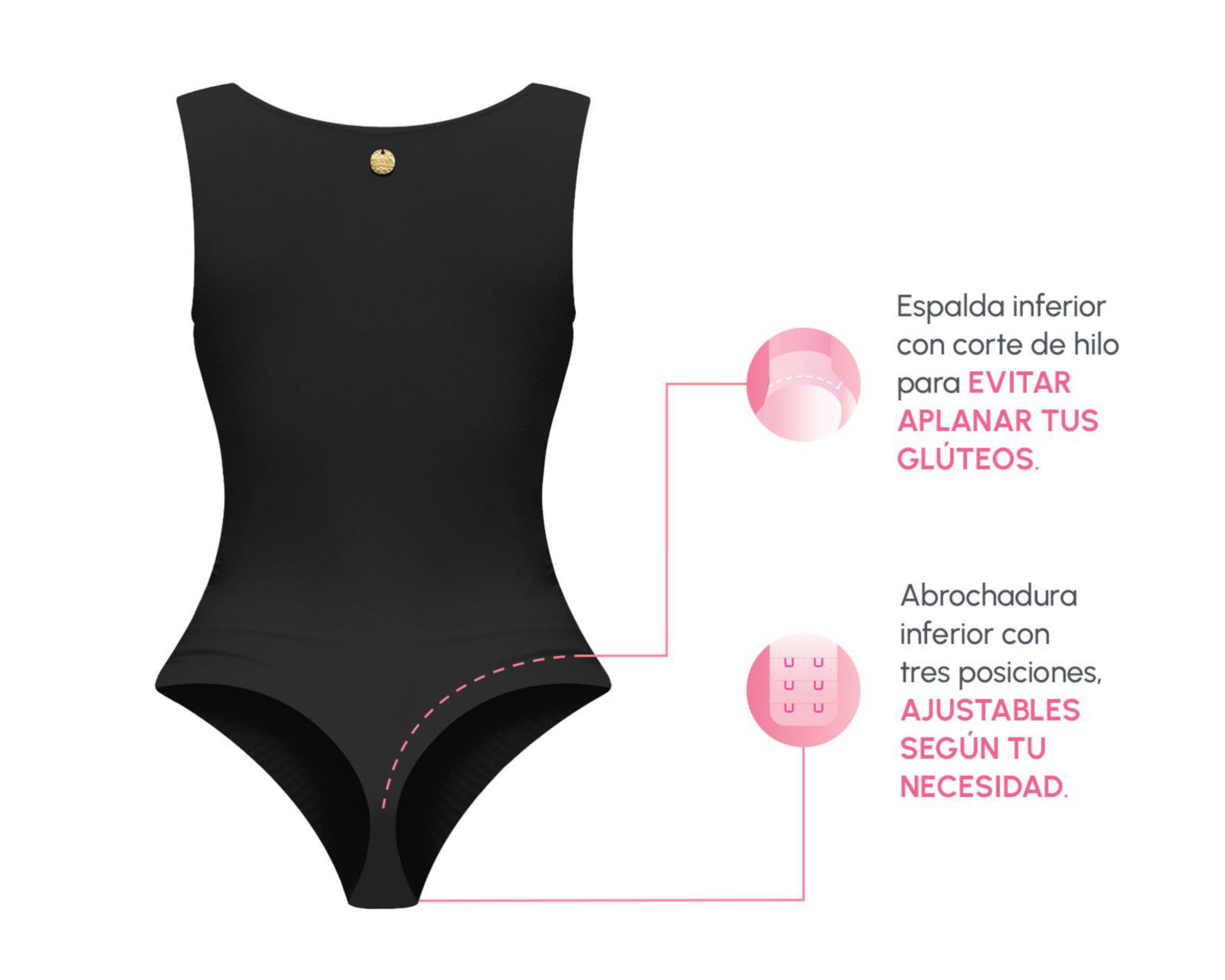 Foto 4 | Body con Control Bella Confidence Cuello Redondo para Mujer