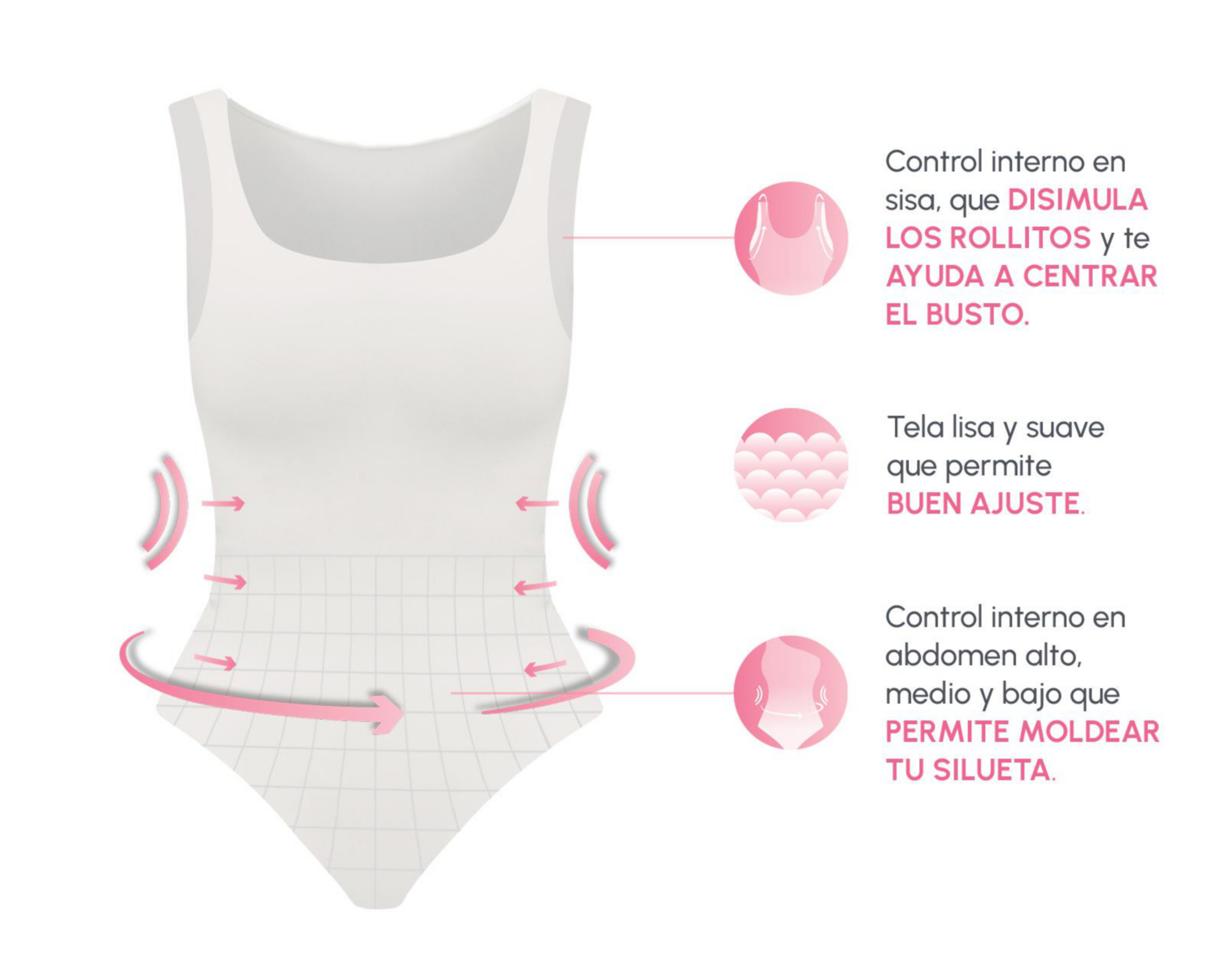 Foto 3 | Body con Control Bella Confidence Cuello Redondo para Mujer