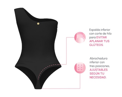 Foto 3 | Body con Control Bella Confidence Escote Asimétrico para Mujer