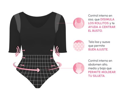 Foto 3 | Body con Control Bella Confidence Escote Profundo para Mujer