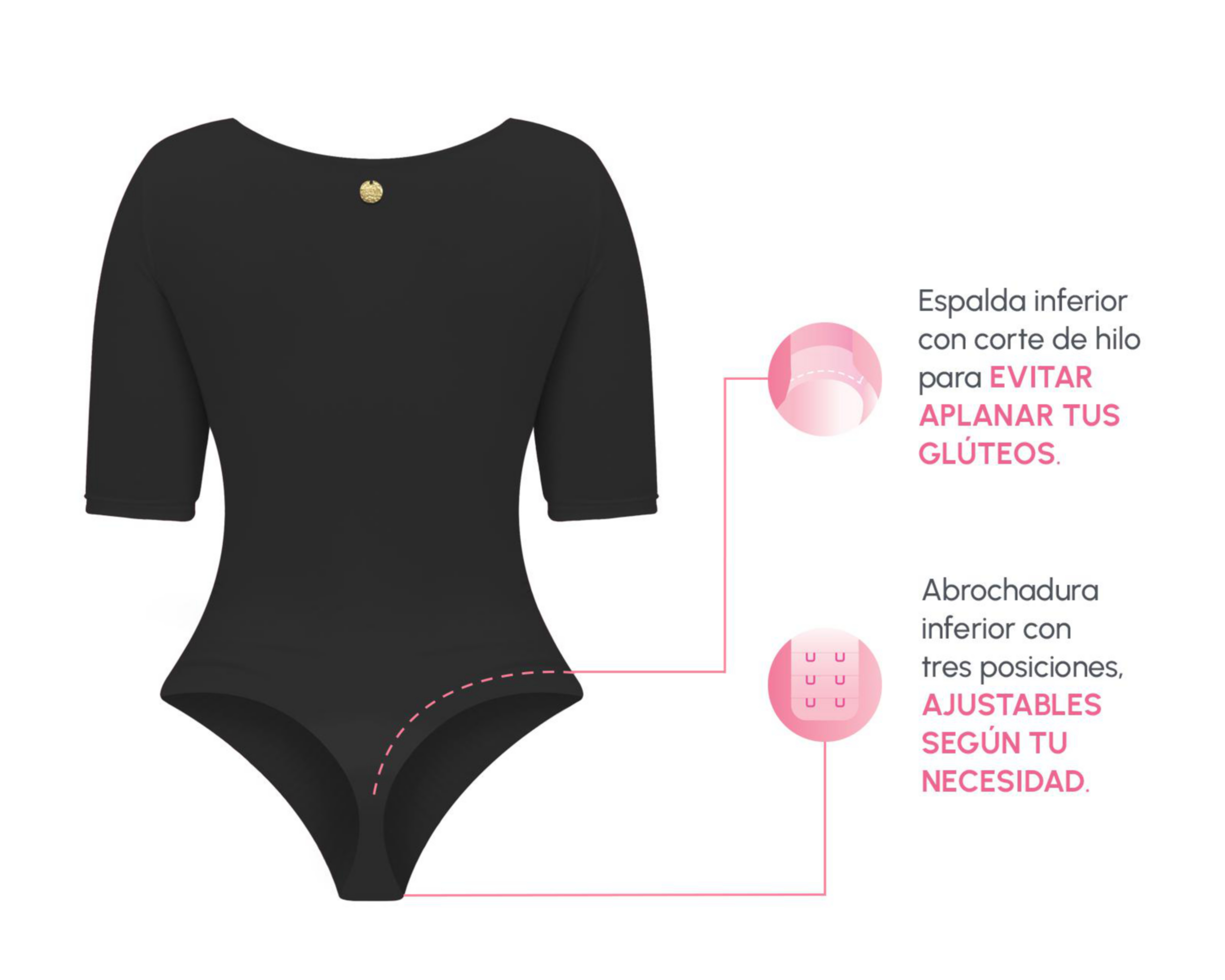 Foto 4 | Body con Control Bella Confidence Escote Profundo para Mujer