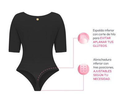 Foto 4 | Body con Control Bella Confidence Escote Profundo para Mujer