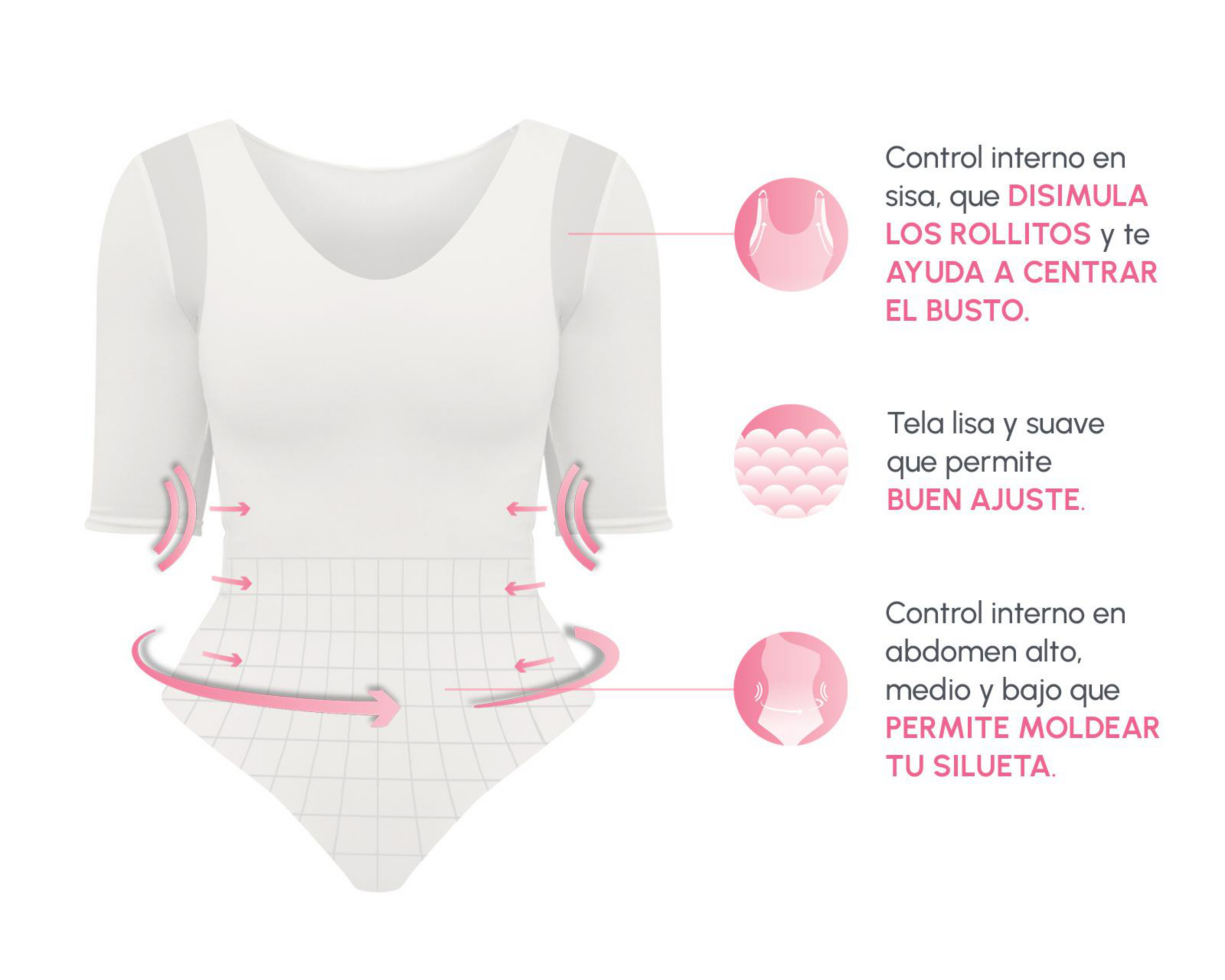Foto 4 pulgar | Body con Control Bella Confidence Escote Profundo para Mujer