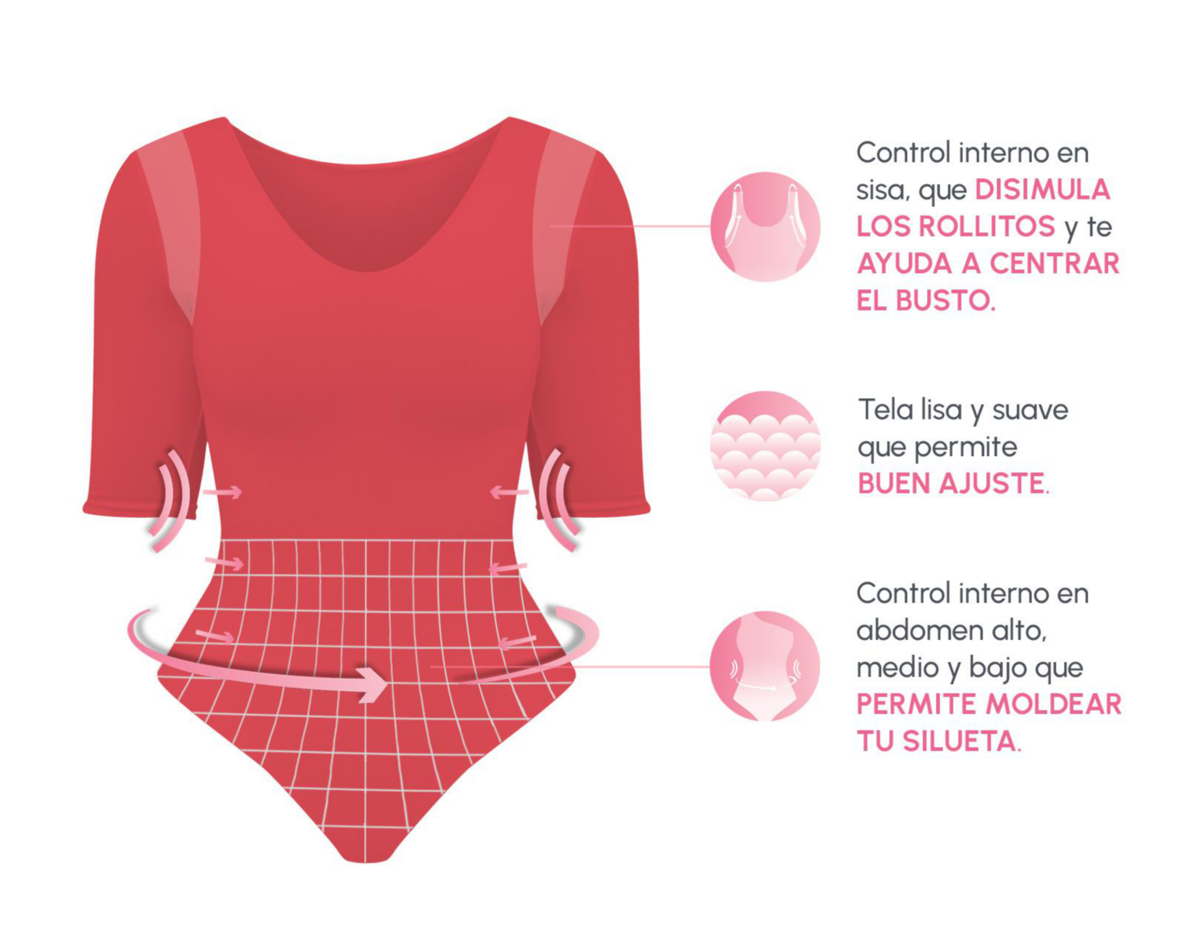Foto 4 pulgar | Body con Control Bella Confidence Escote Profundo para Mujer