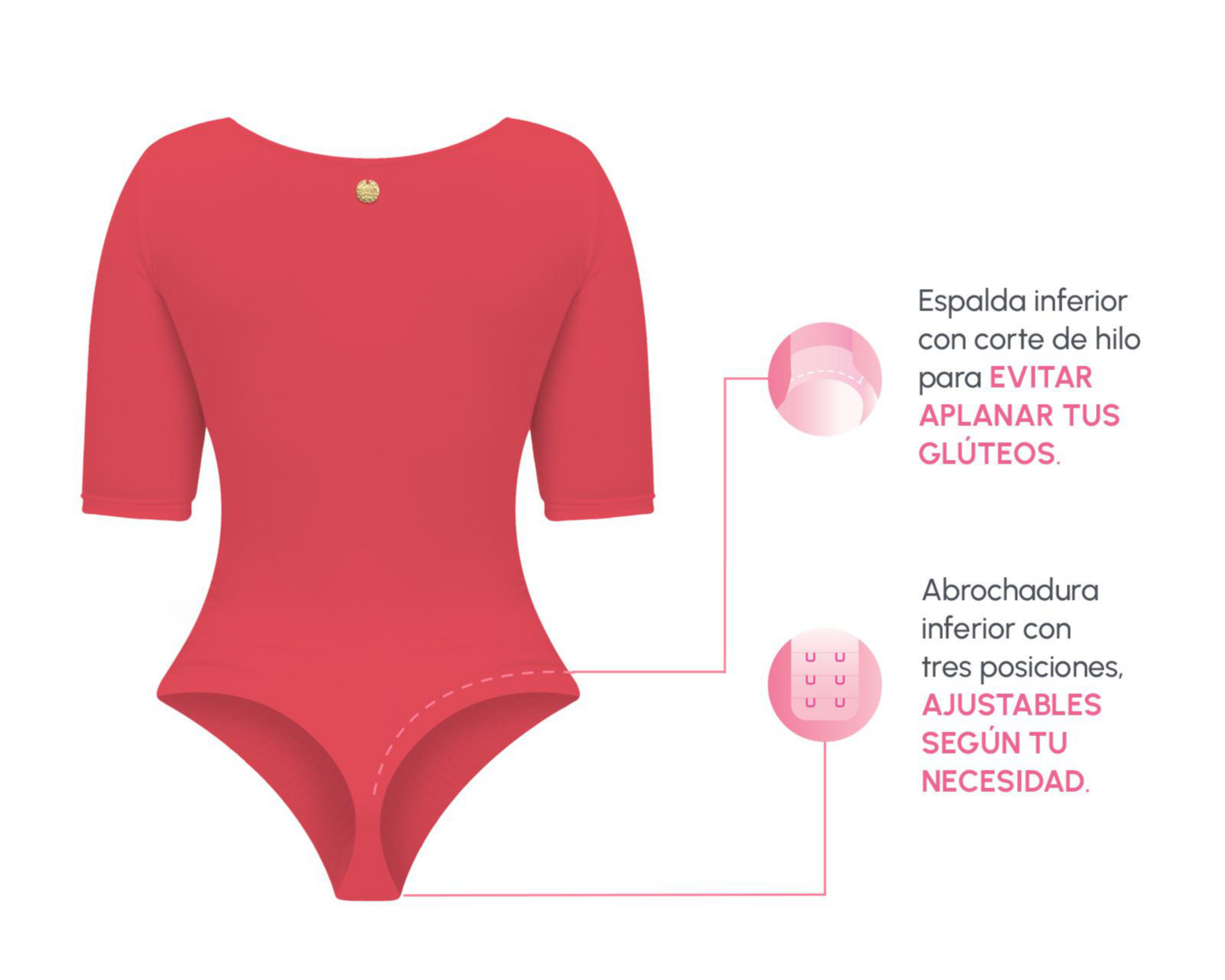Foto 5 pulgar | Body con Control Bella Confidence Escote Profundo para Mujer