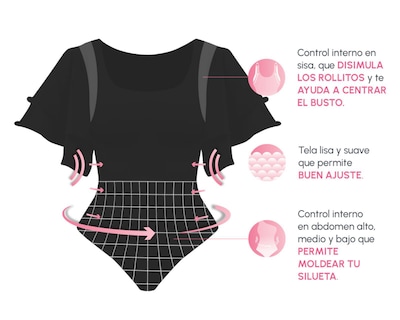 Foto 3 | Body con Control Bella Confidence tipo Blusa para Mujer