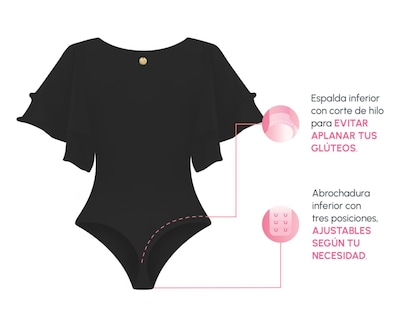 Foto 4 | Body con Control Bella Confidence tipo Blusa para Mujer
