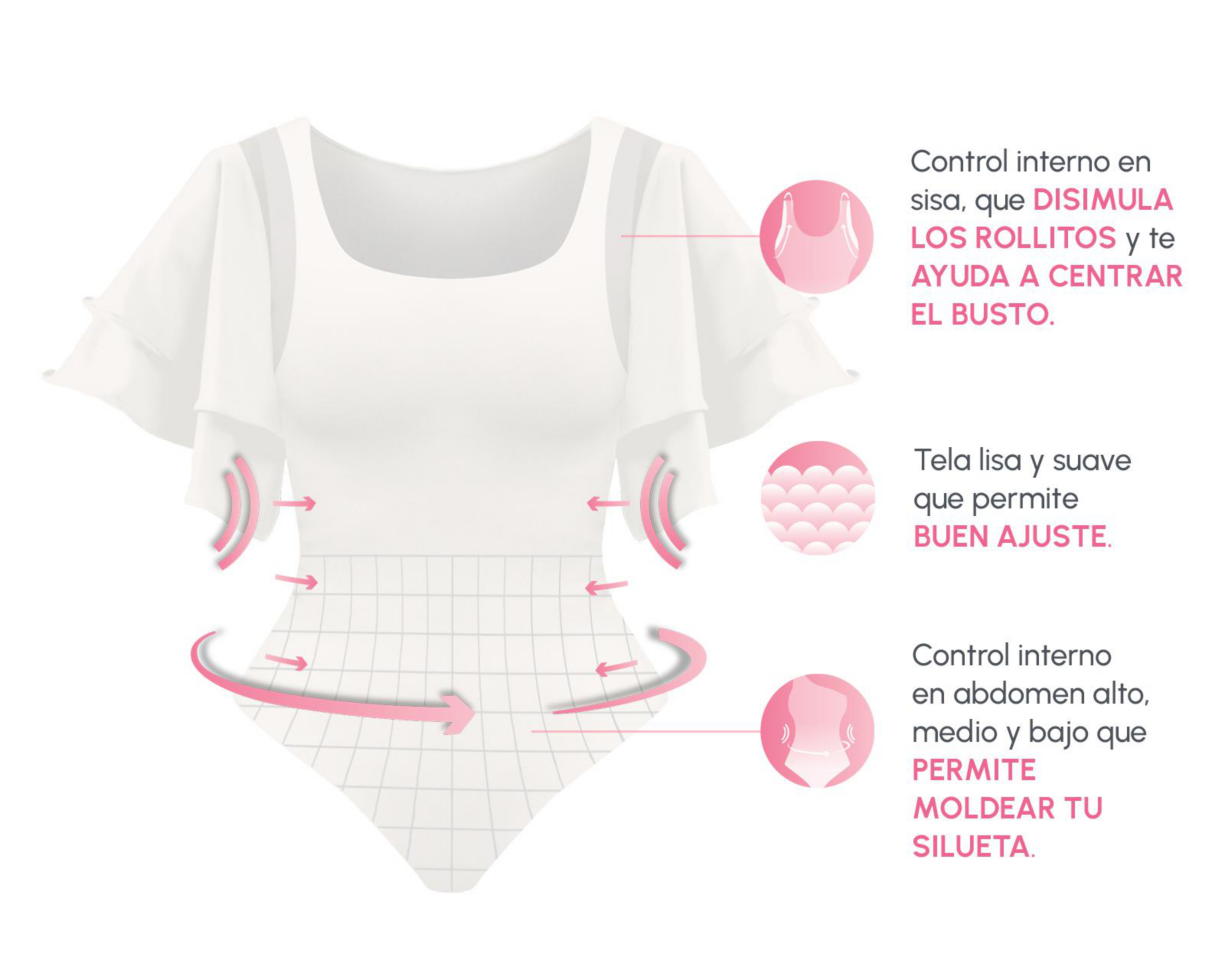Foto 4 pulgar | Body con Control Bella Confidence Manga Mariposa para Mujer