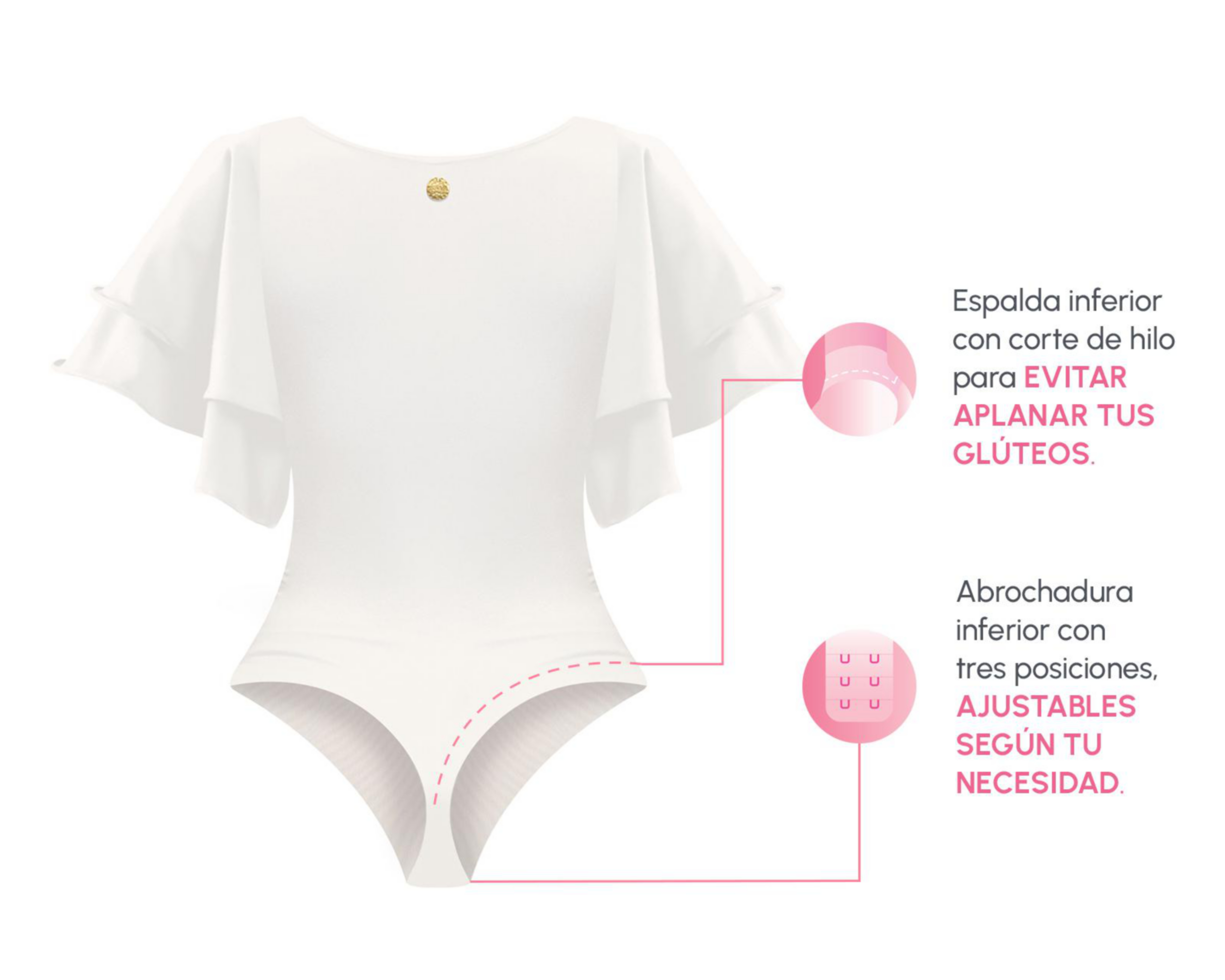 Foto 5 pulgar | Body con Control Bella Confidence Manga Mariposa para Mujer