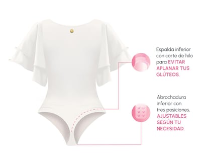 Foto 4 | Body con Control Bella Confidence Manga Mariposa para Mujer