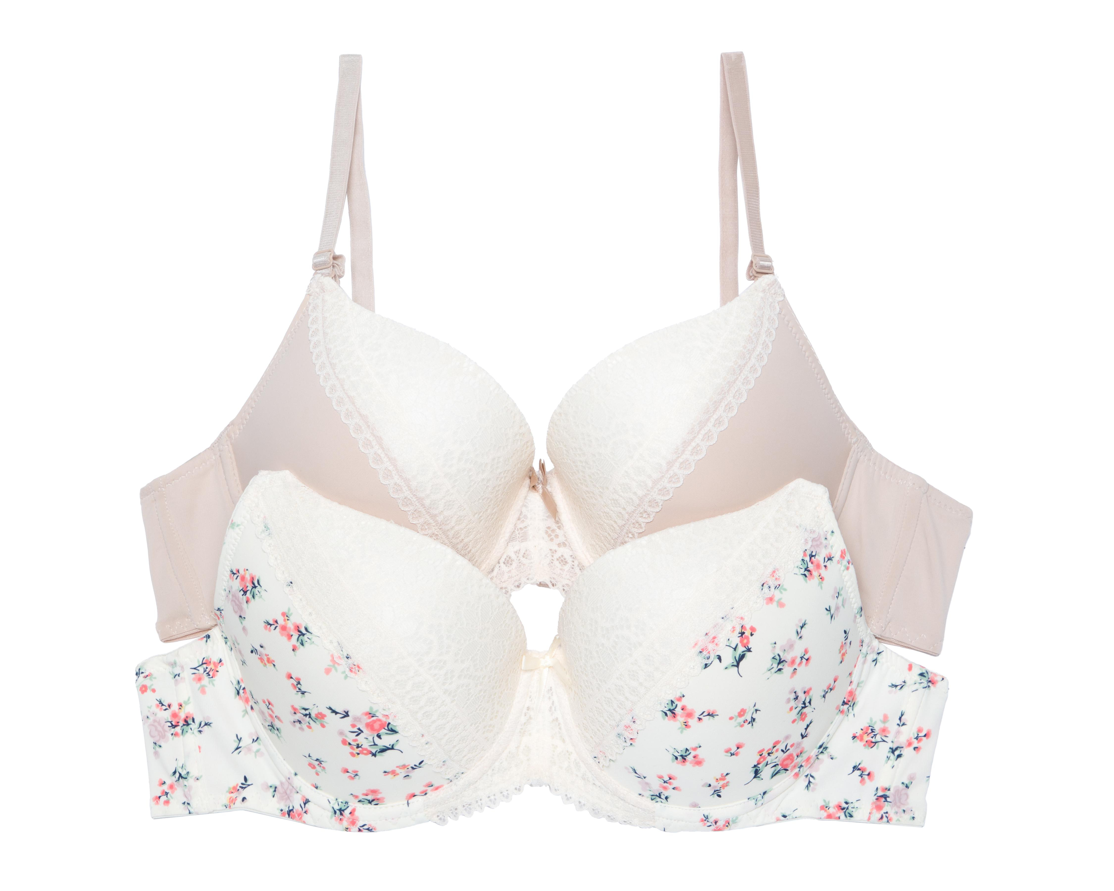 Brasier Media Copa de Encaje Eva tu Estilo íntimo 2 Pack