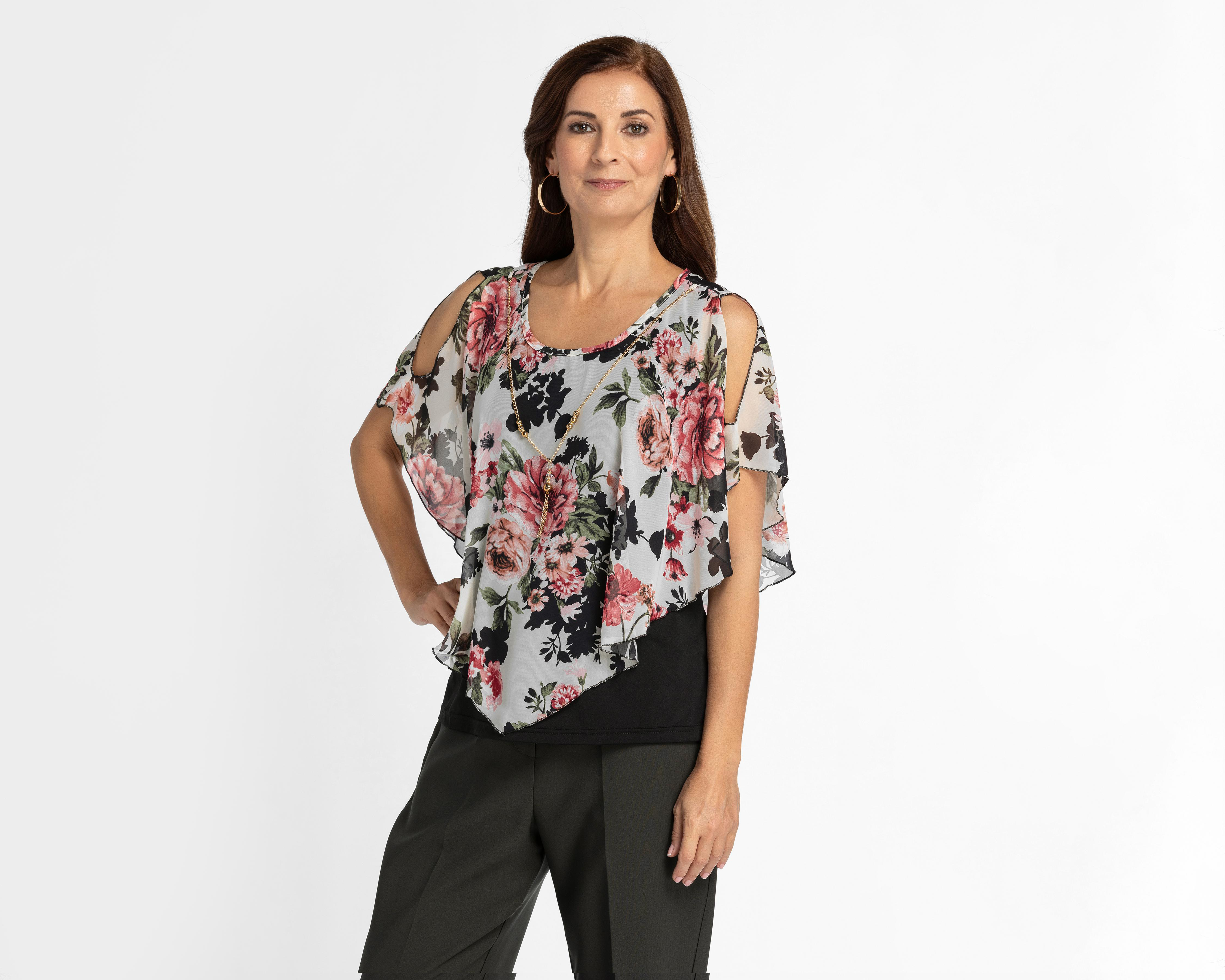 Foto 2 pulgar | Blusa Lady Sun Floral con Collar