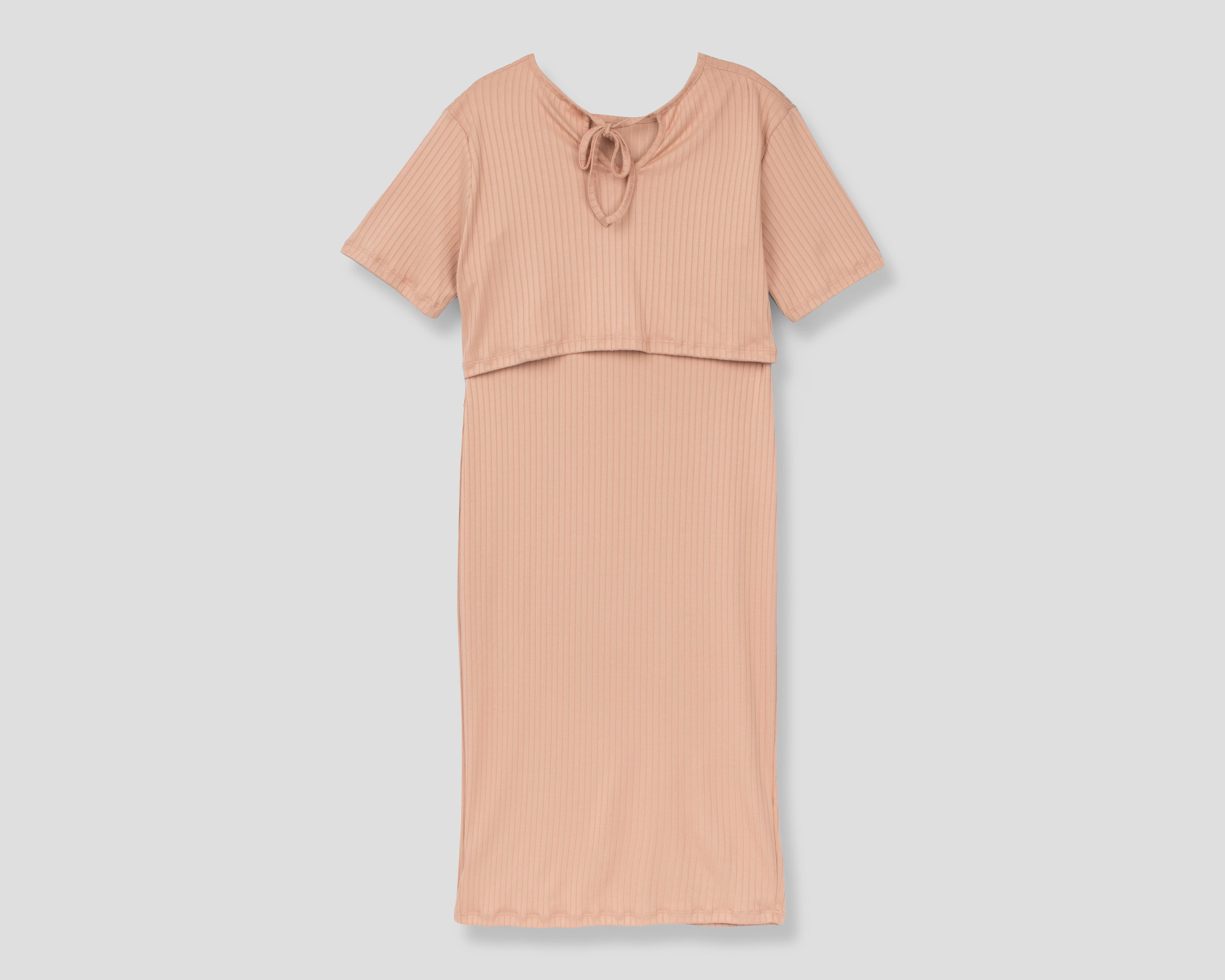 Foto 4 pulgar | Vestido de Maternidad Mamá Bella Acanalado 2 Piezas