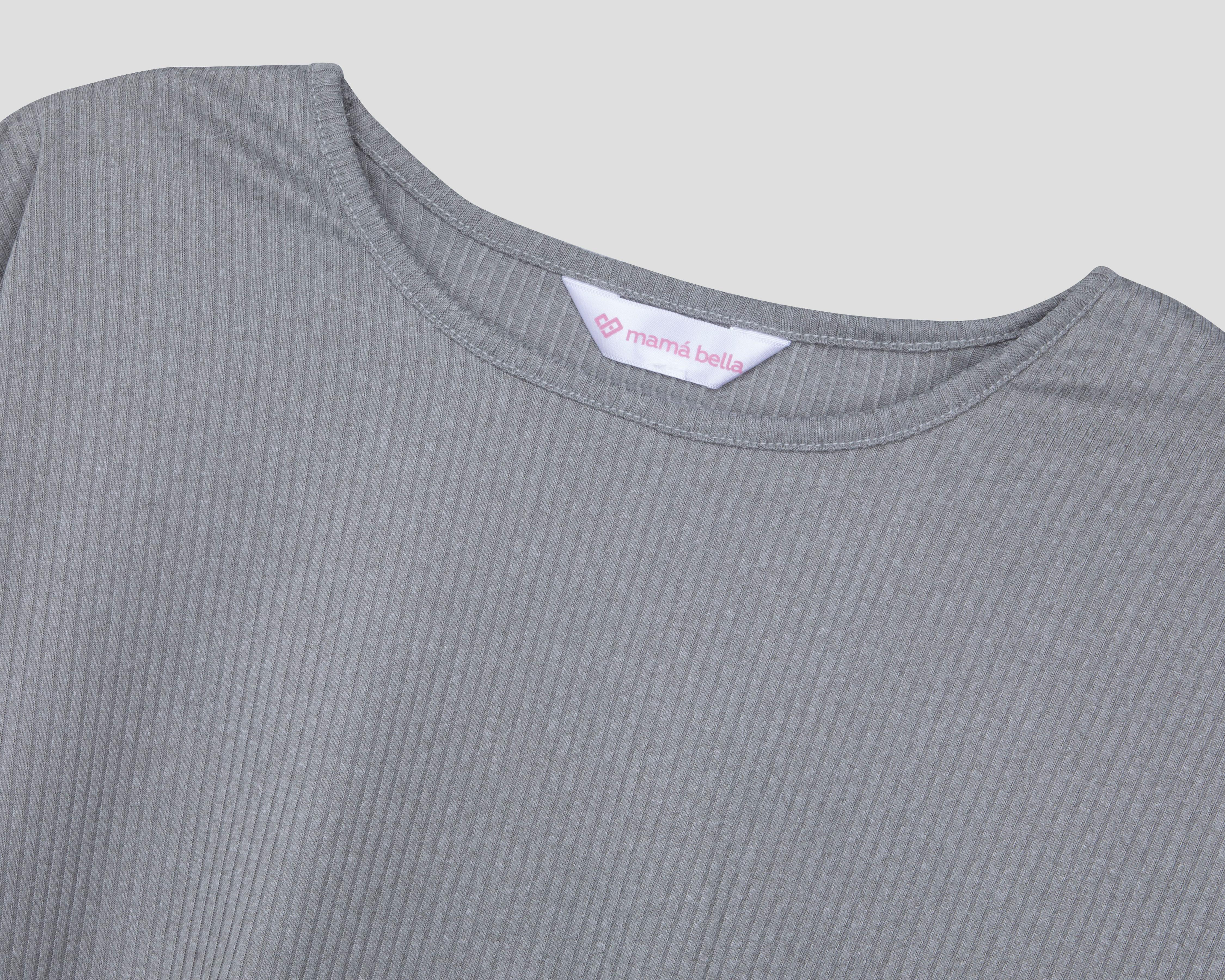 Foto 5 pulgar | Blusa y Falda de Maternidad Mamá Bella Gris