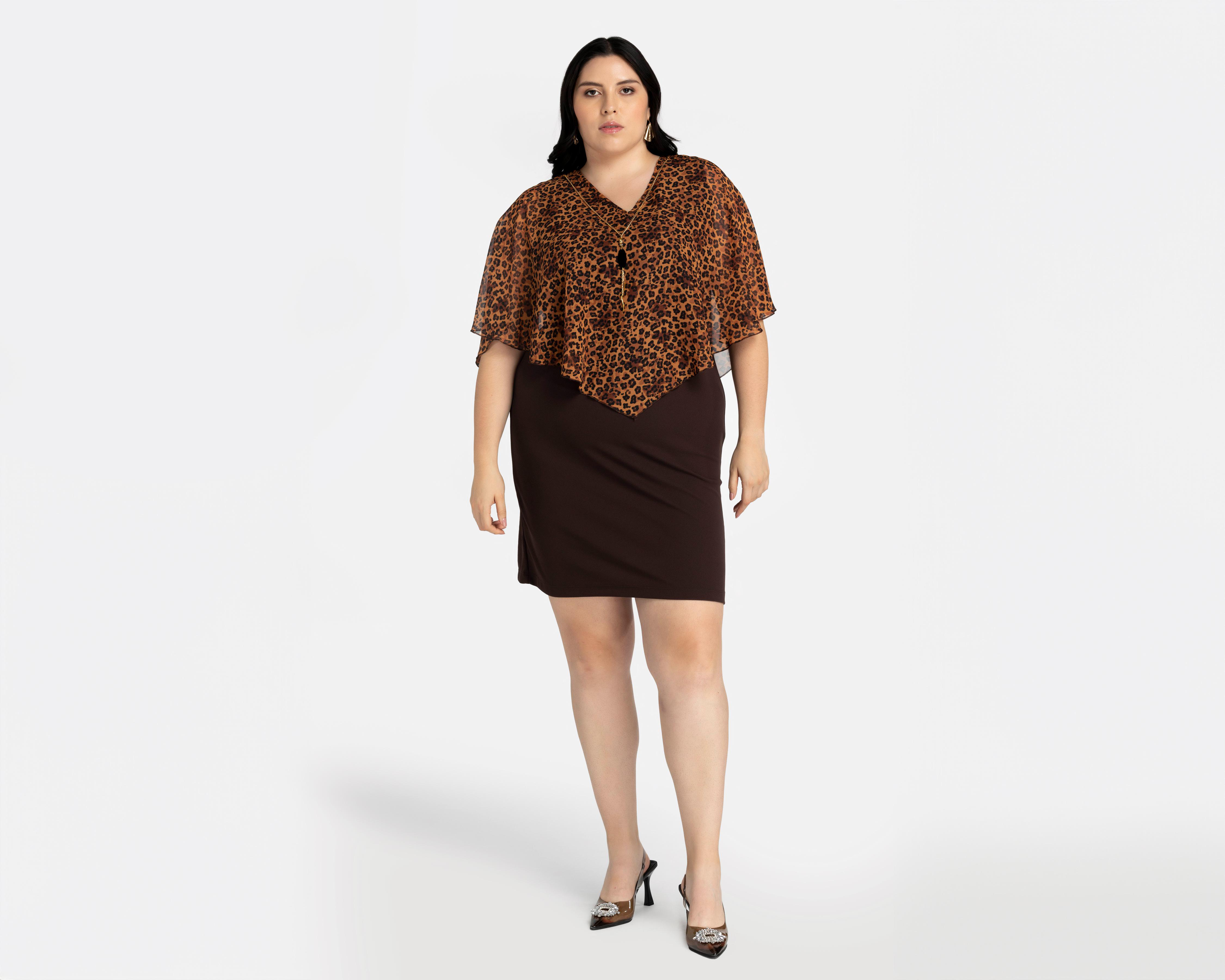 Foto 2 pulgar | Vestido Lady Sun Coctel Animal Print con Collar