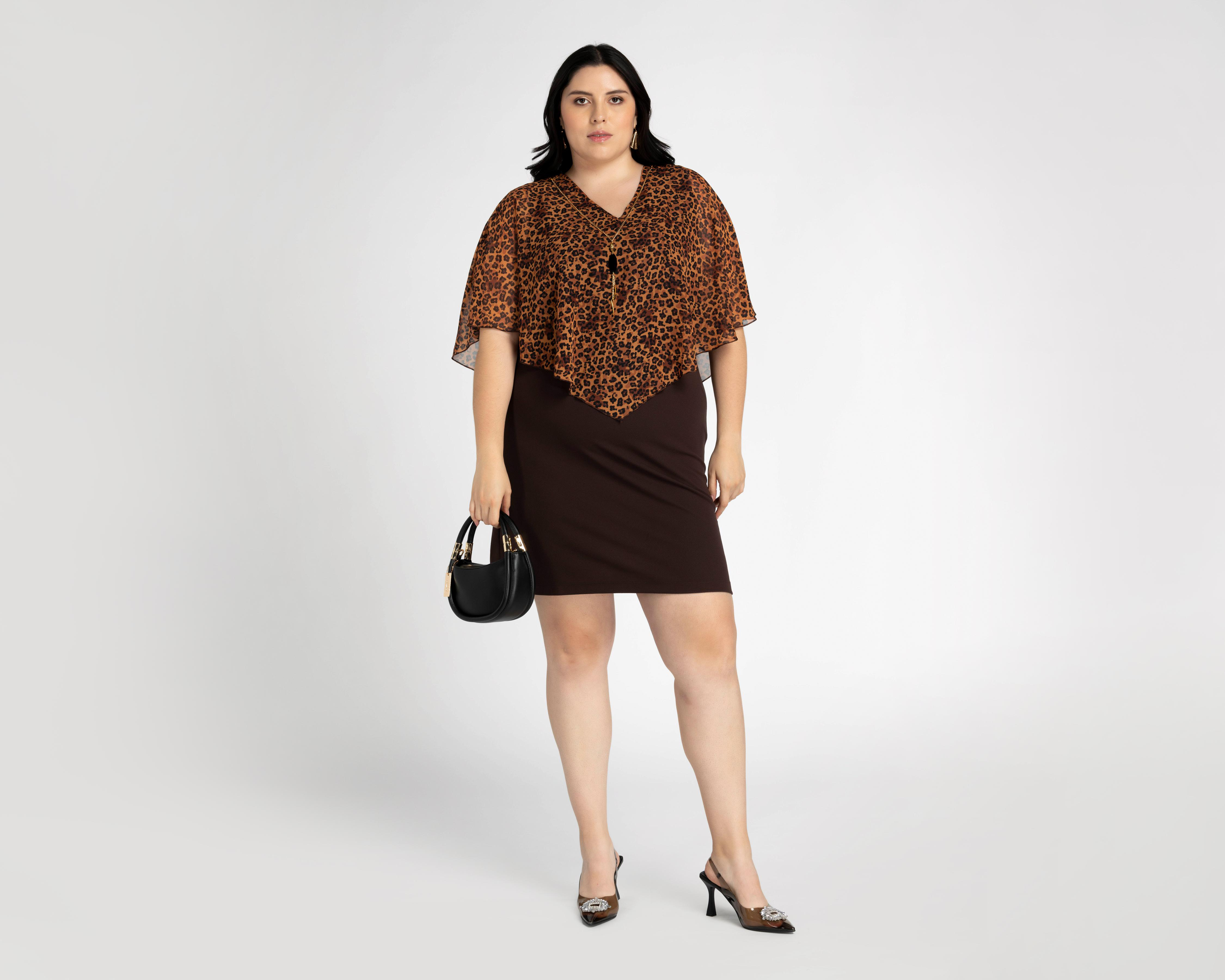 Foto 3 pulgar | Vestido Lady Sun Coctel Animal Print con Collar