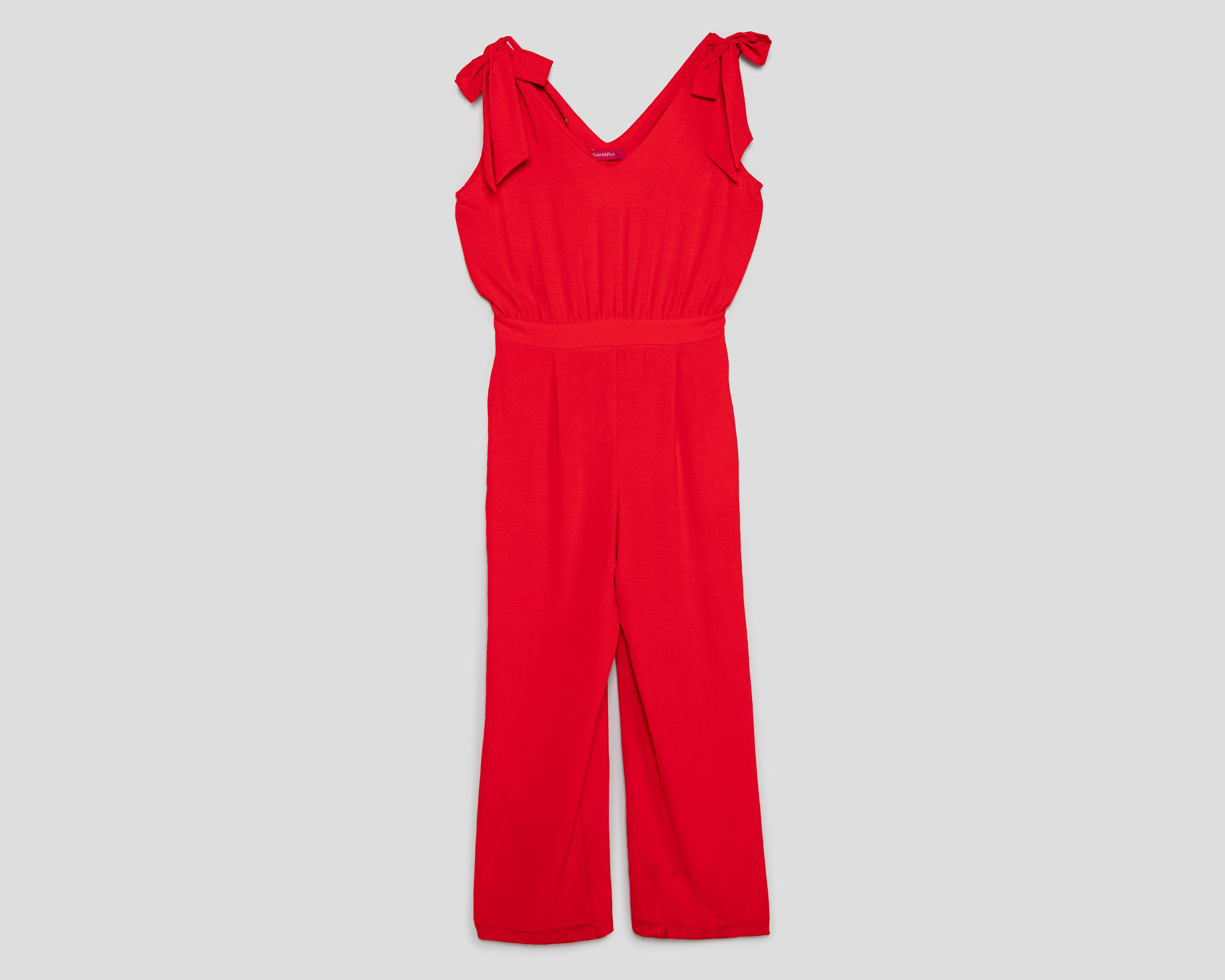 Foto 2 pulgar | Jumper Casual Sahara Rojo Cuello V sin Mangas para Mujer