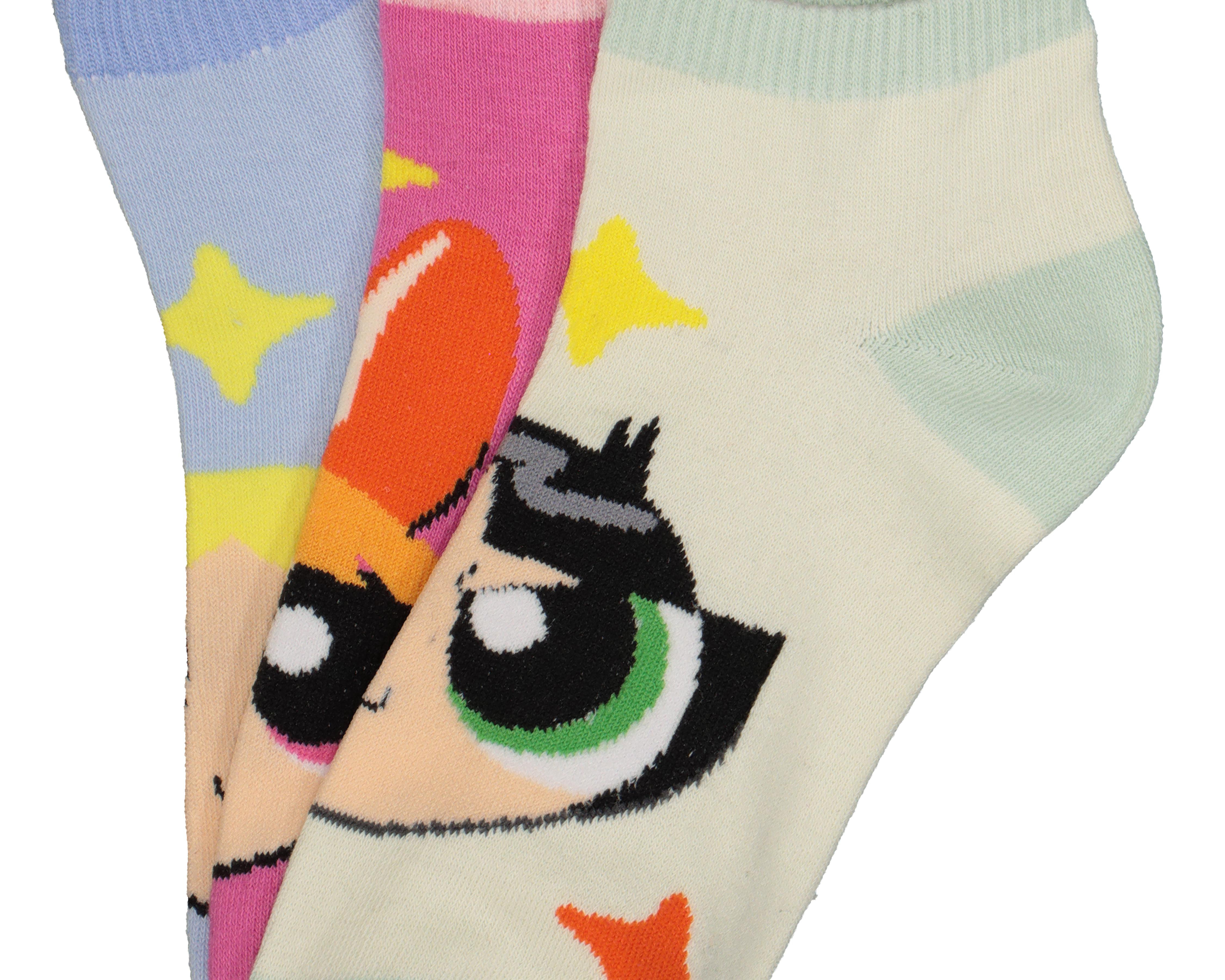 Foto 3 pulgar | Calcetas Tines The Powerpuff Girls para Mujer 3 Pares