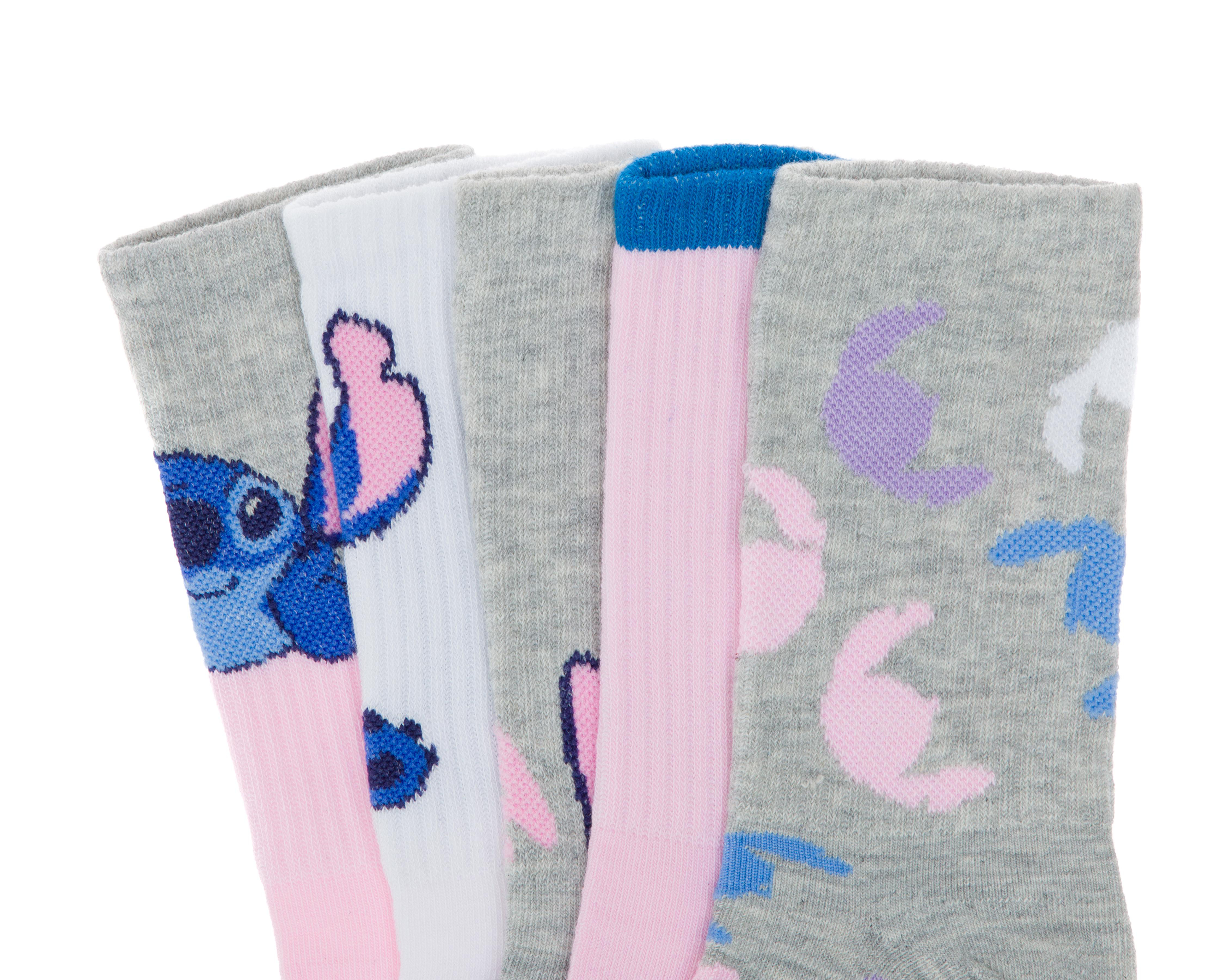 Foto 3 pulgar | Calcetas Largas Disney Lilo & Stitch para Mujer 5 Pares