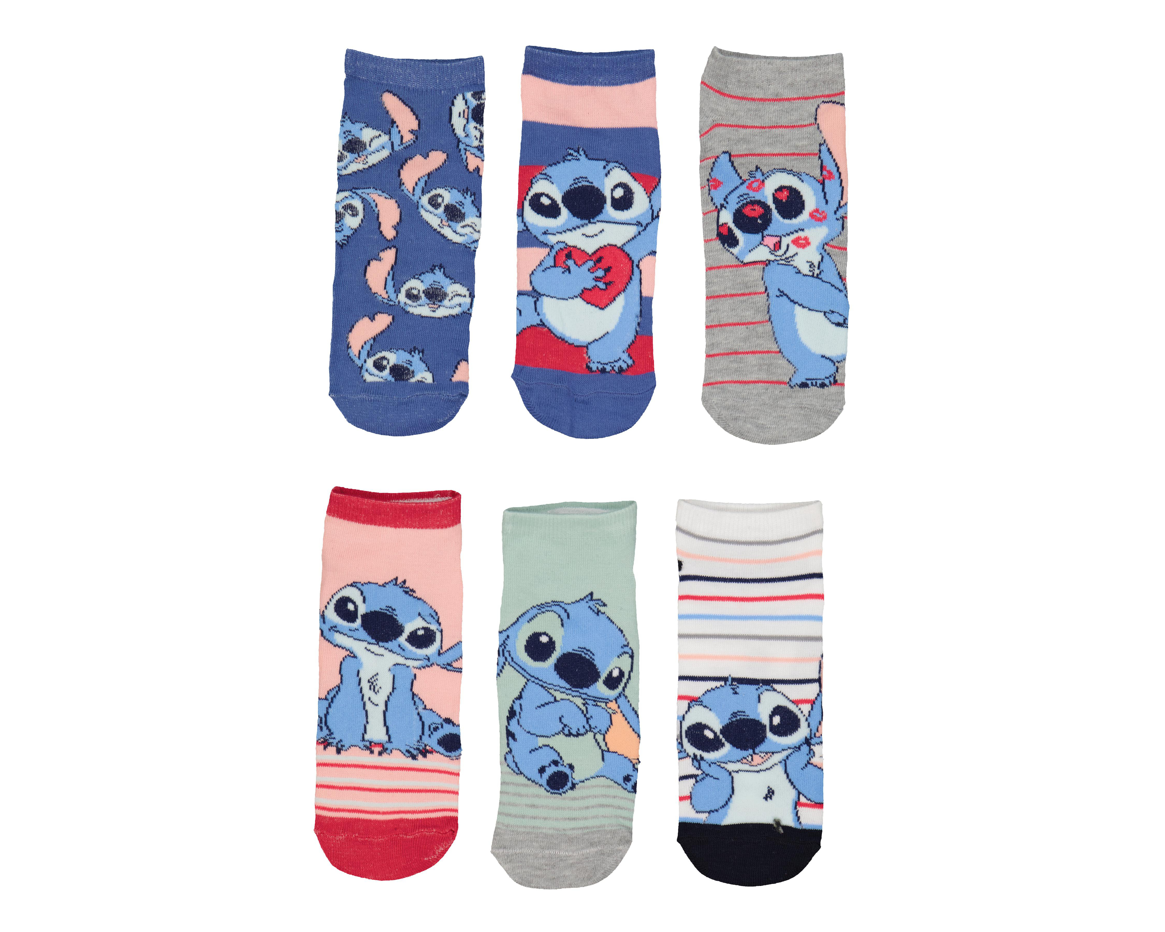 Foto 2 pulgar | Calcetines Disney Stitch para Mujer 6 Pares