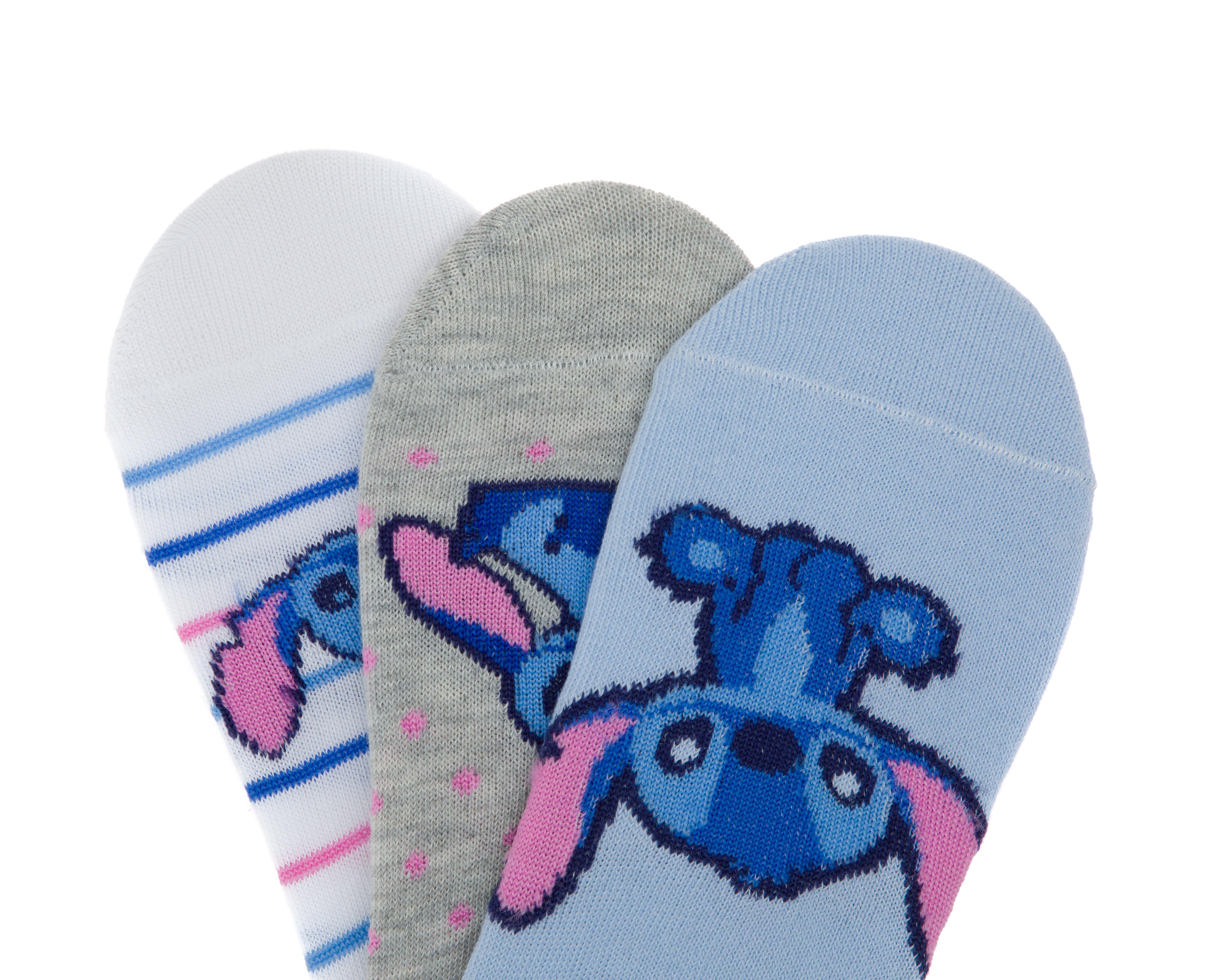 Foto 3 pulgar | Calcetas Invisibles Disney Lilo & Stitch para Mujer 3 Pares