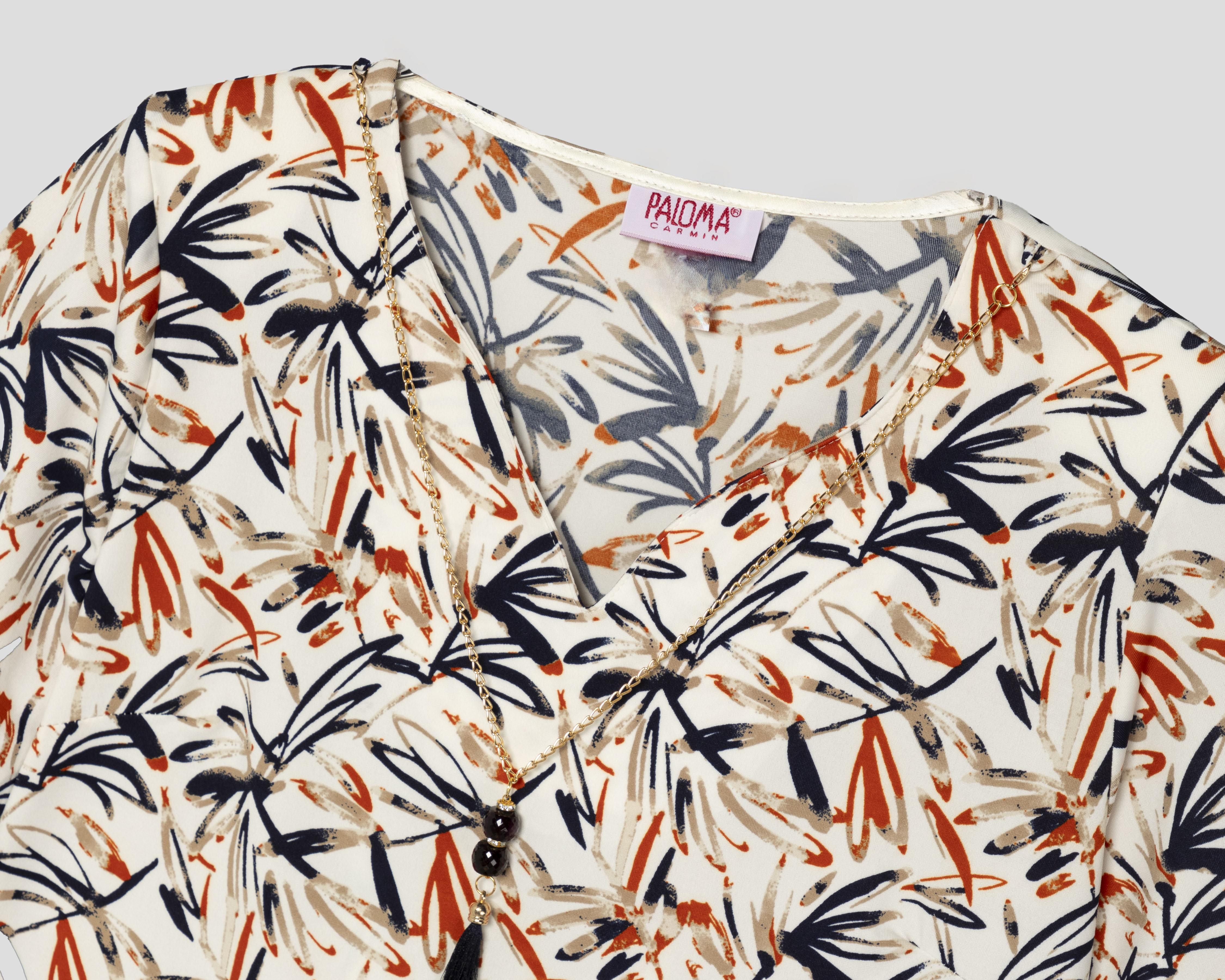 Foto 4 pulgar | Blusa Paloma Carmín con Collar para Mujer
