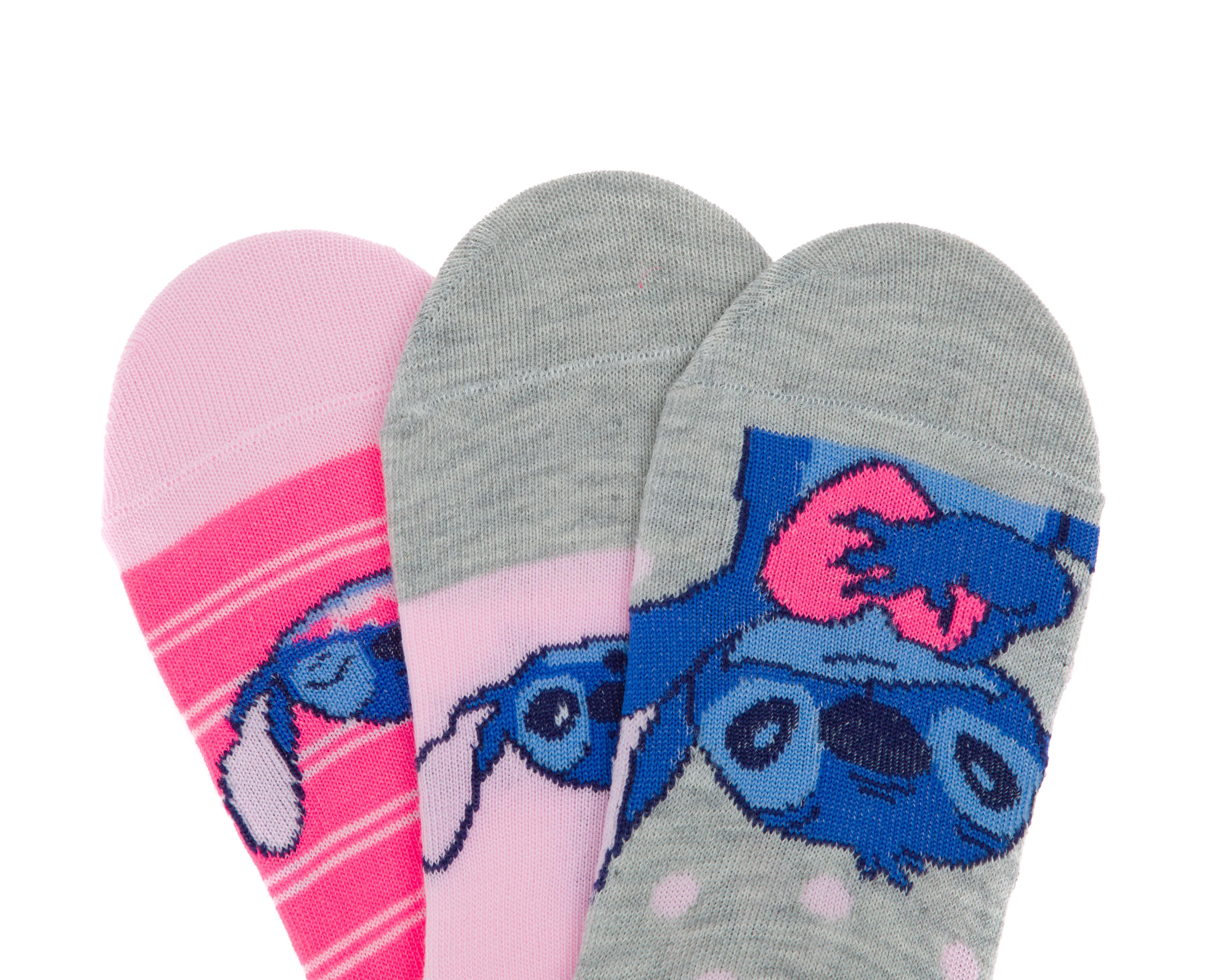 Foto 3 pulgar | Calcetas Invisibles Disney Lilo & Stitch para Mujer 3 Pares