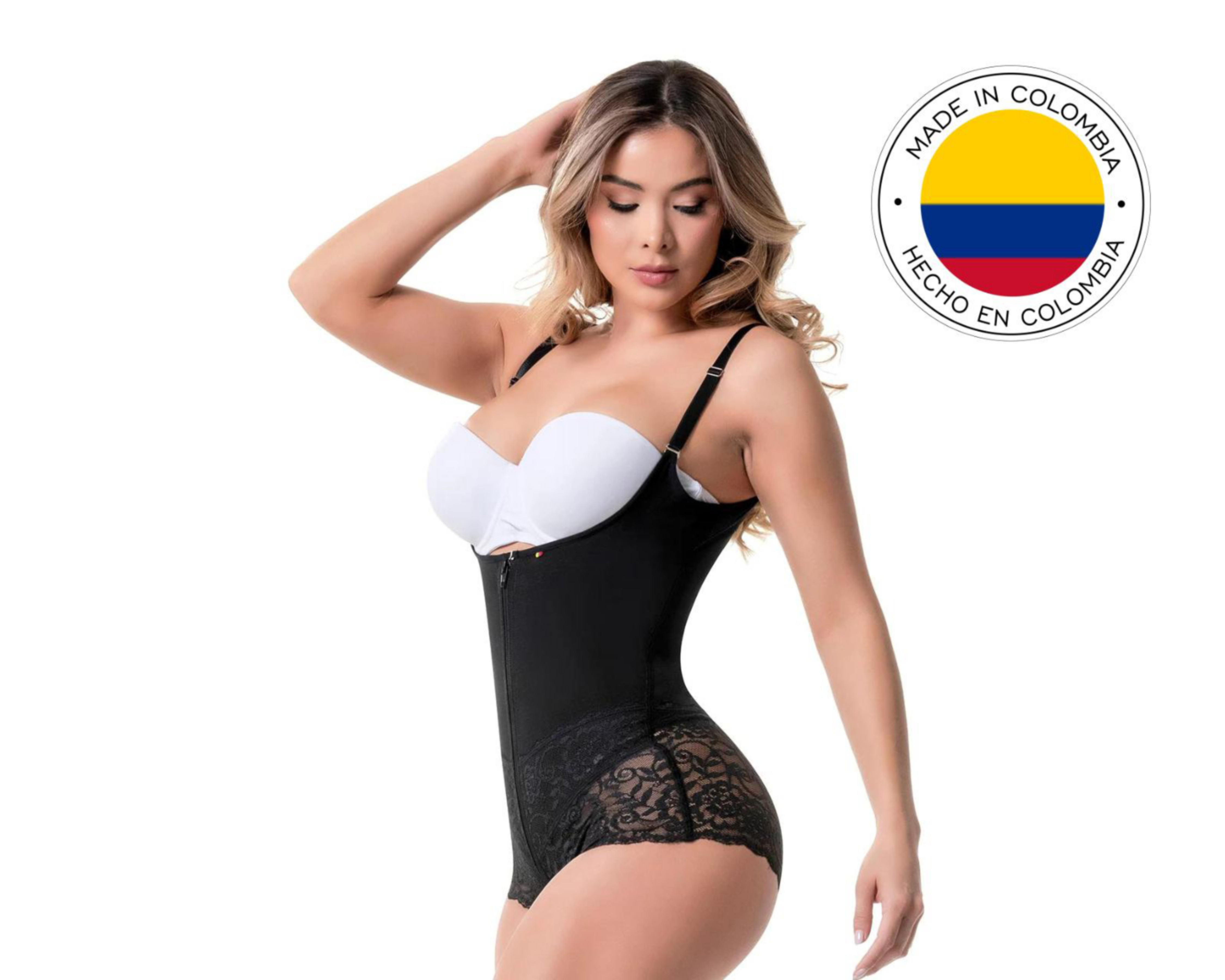 Foto 2 | Faja Colombiana Body Panty de Compresión Media con Encaje