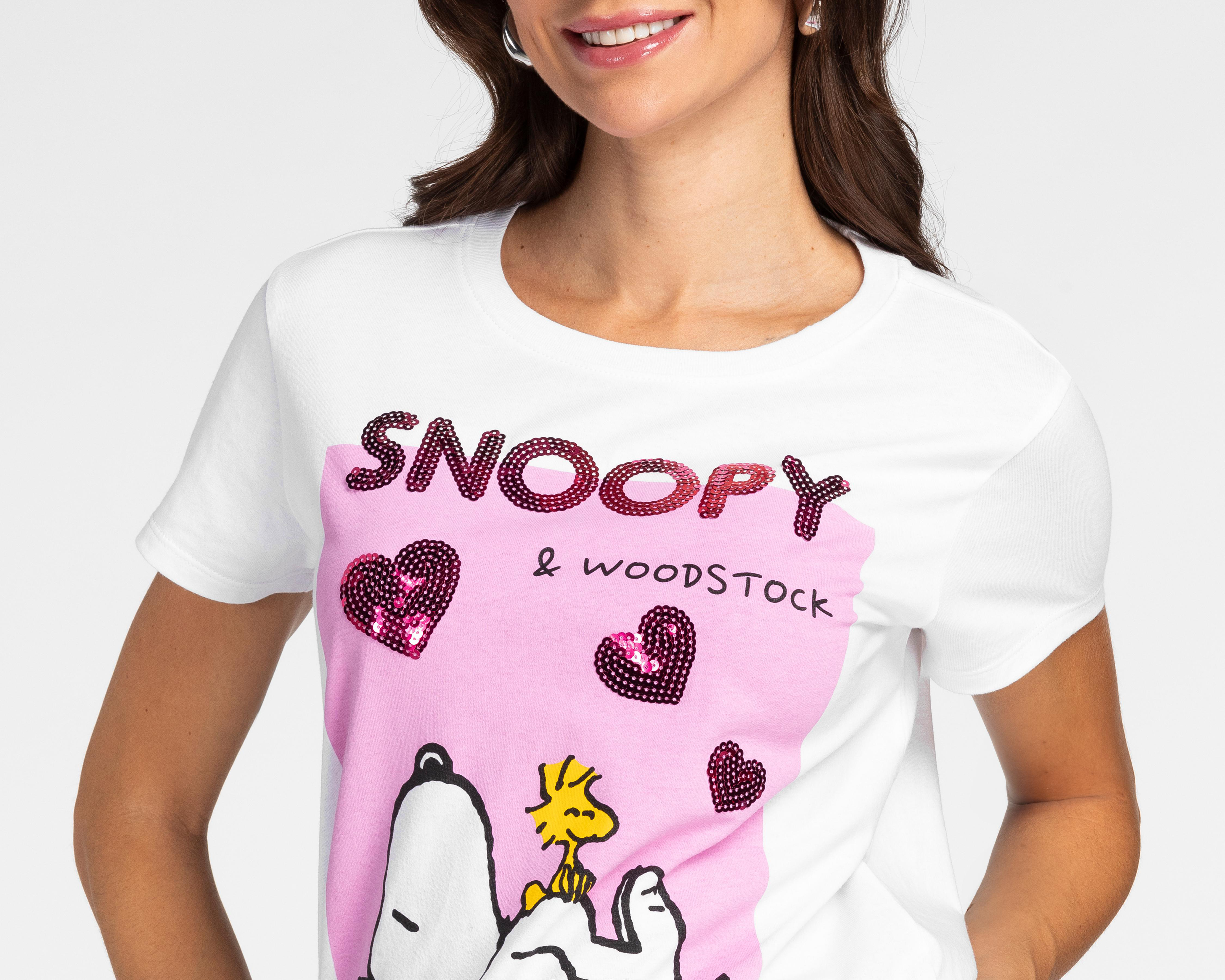 Foto 4 pulgar | Playera Peanuts Estampada para Mujer