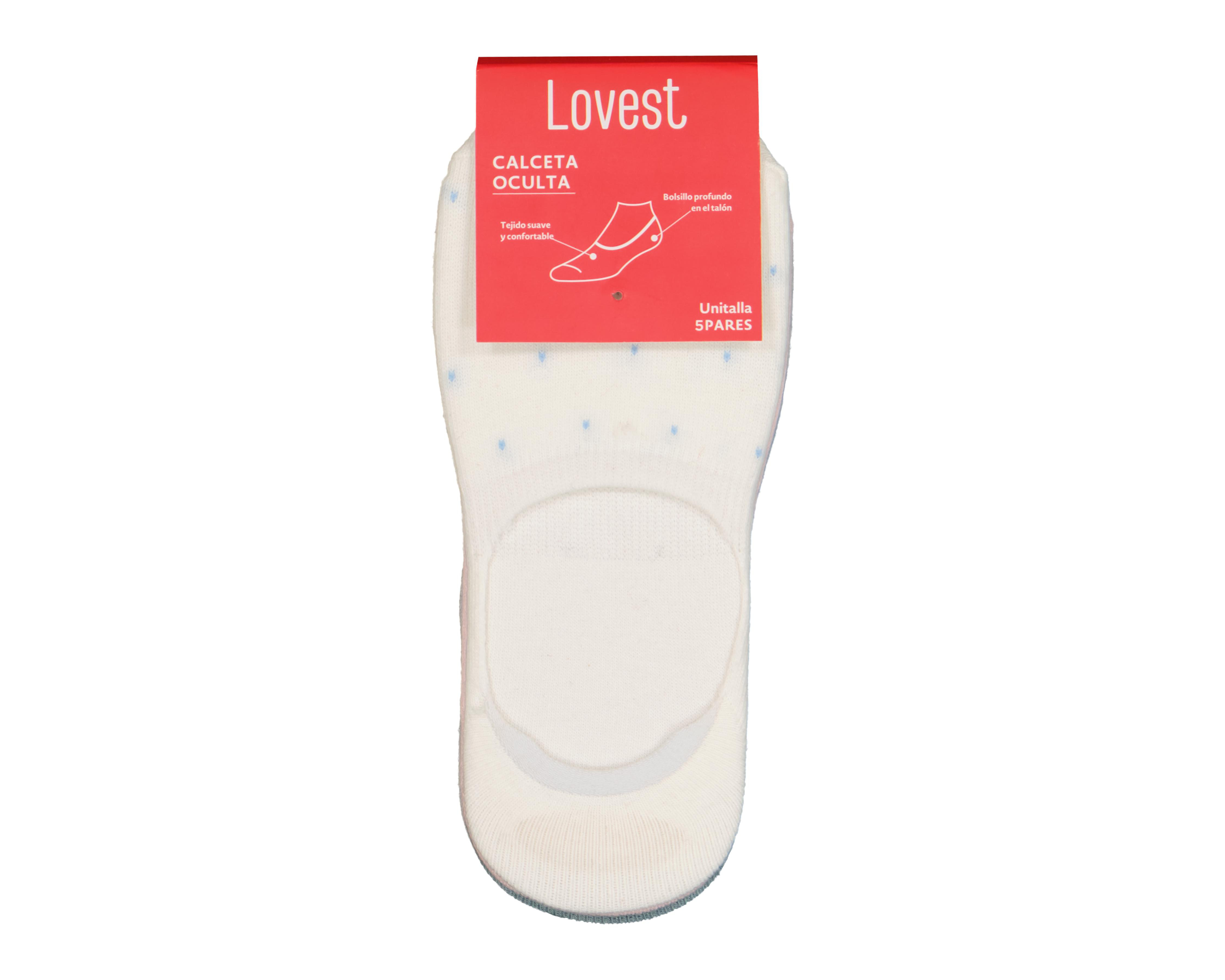 Foto 4 pulgar | Calcetas Invisibles Lovest para Mujer 5 Pares