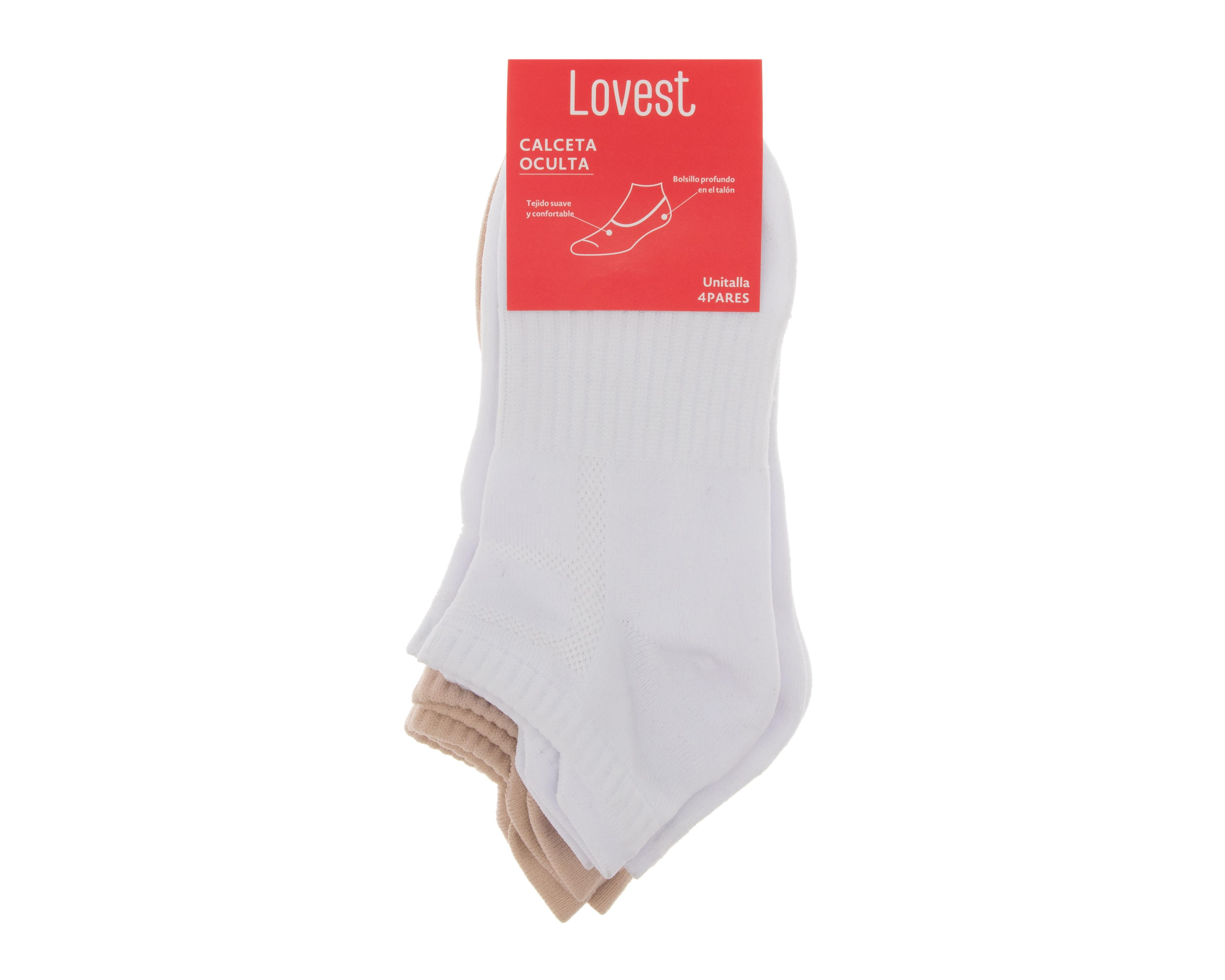 Foto 3 | Calcetas Invisibles Lovest para Mujer 4 Pares