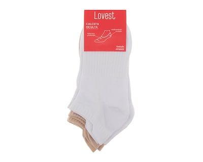 Foto 3 | Calcetas Invisibles Lovest para Mujer 4 Pares