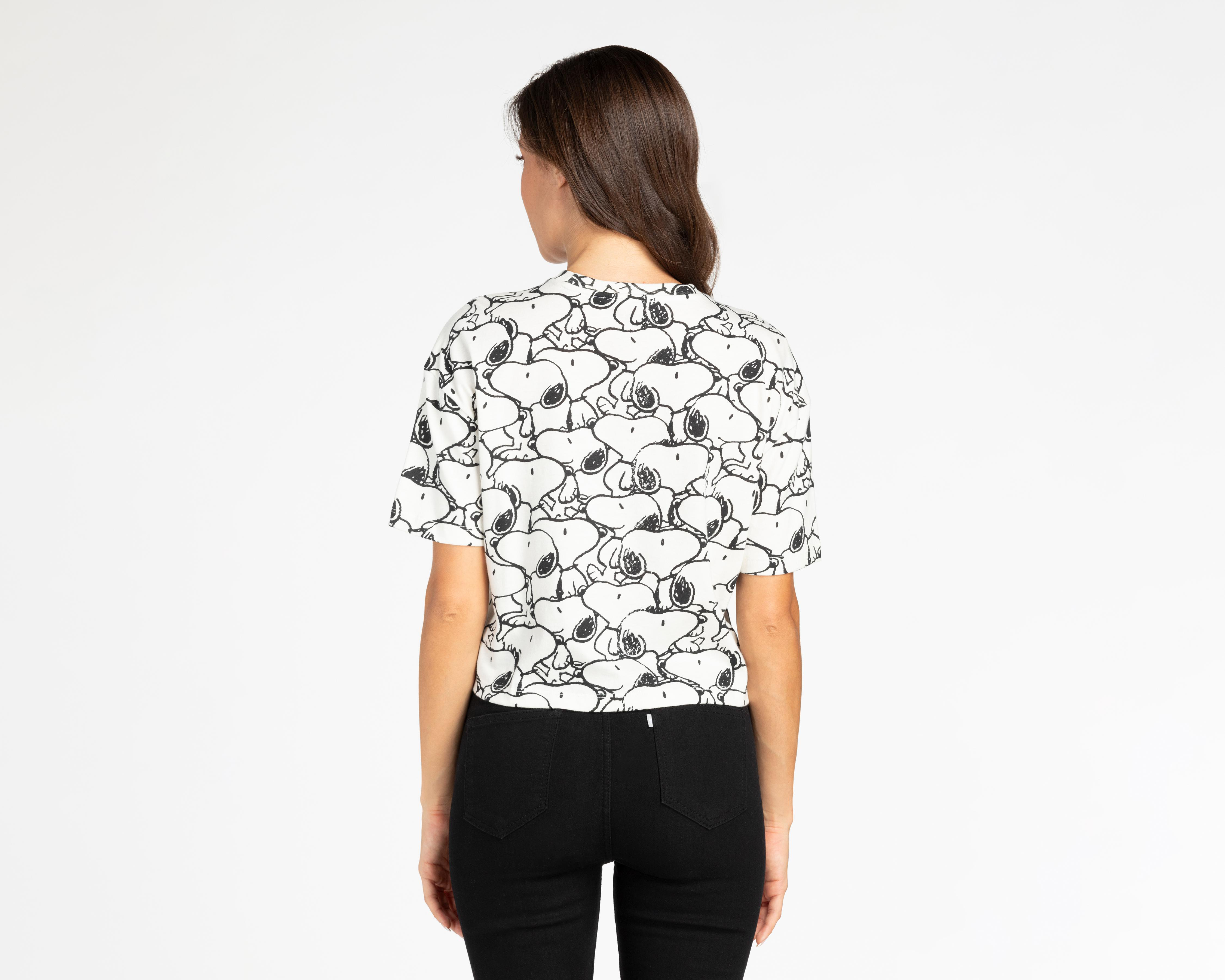 Foto 2 | Playera Peanuts Manga Corta para Mujer