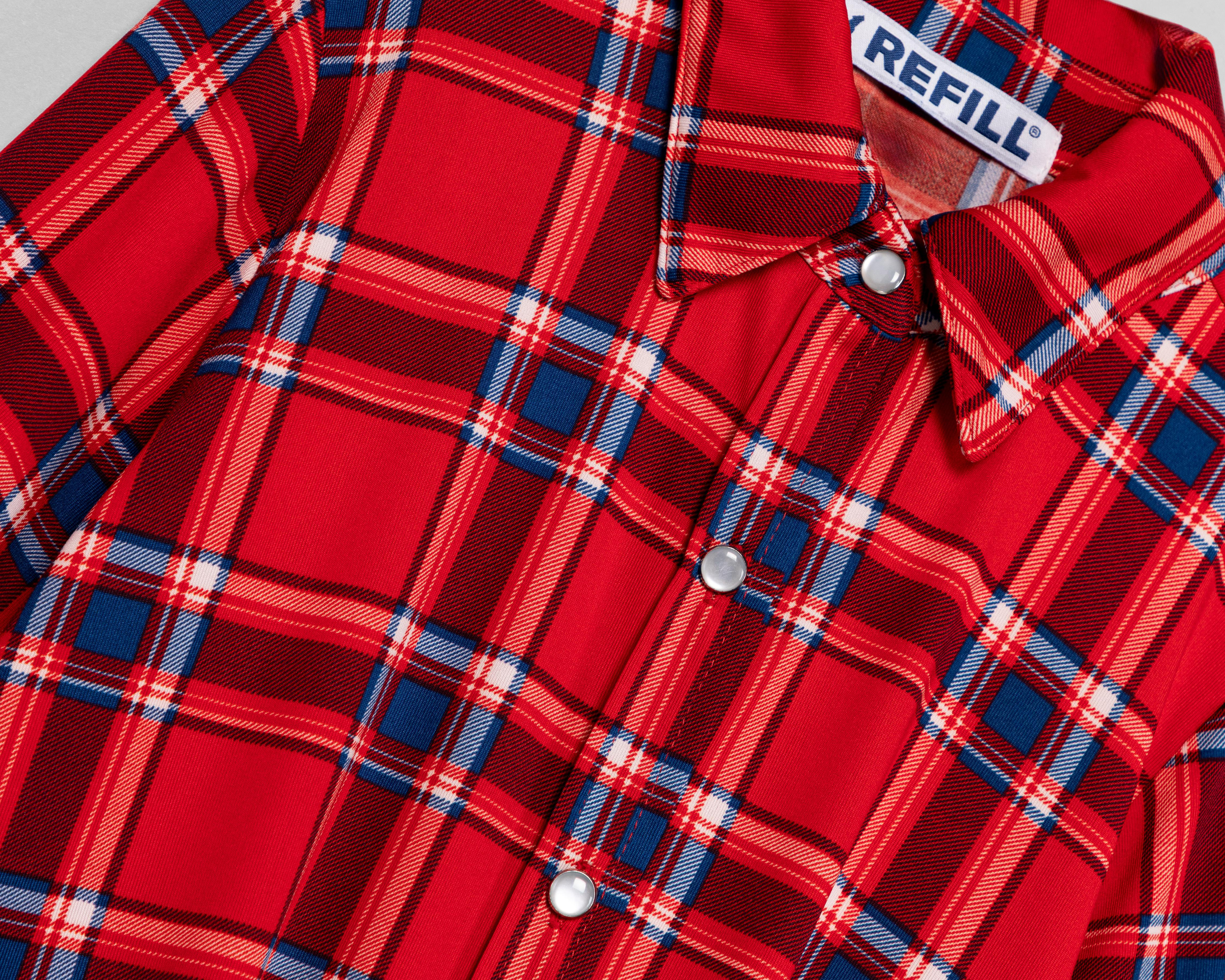 Foto 3 | Blusa Refill a Cuadros para Mujer
