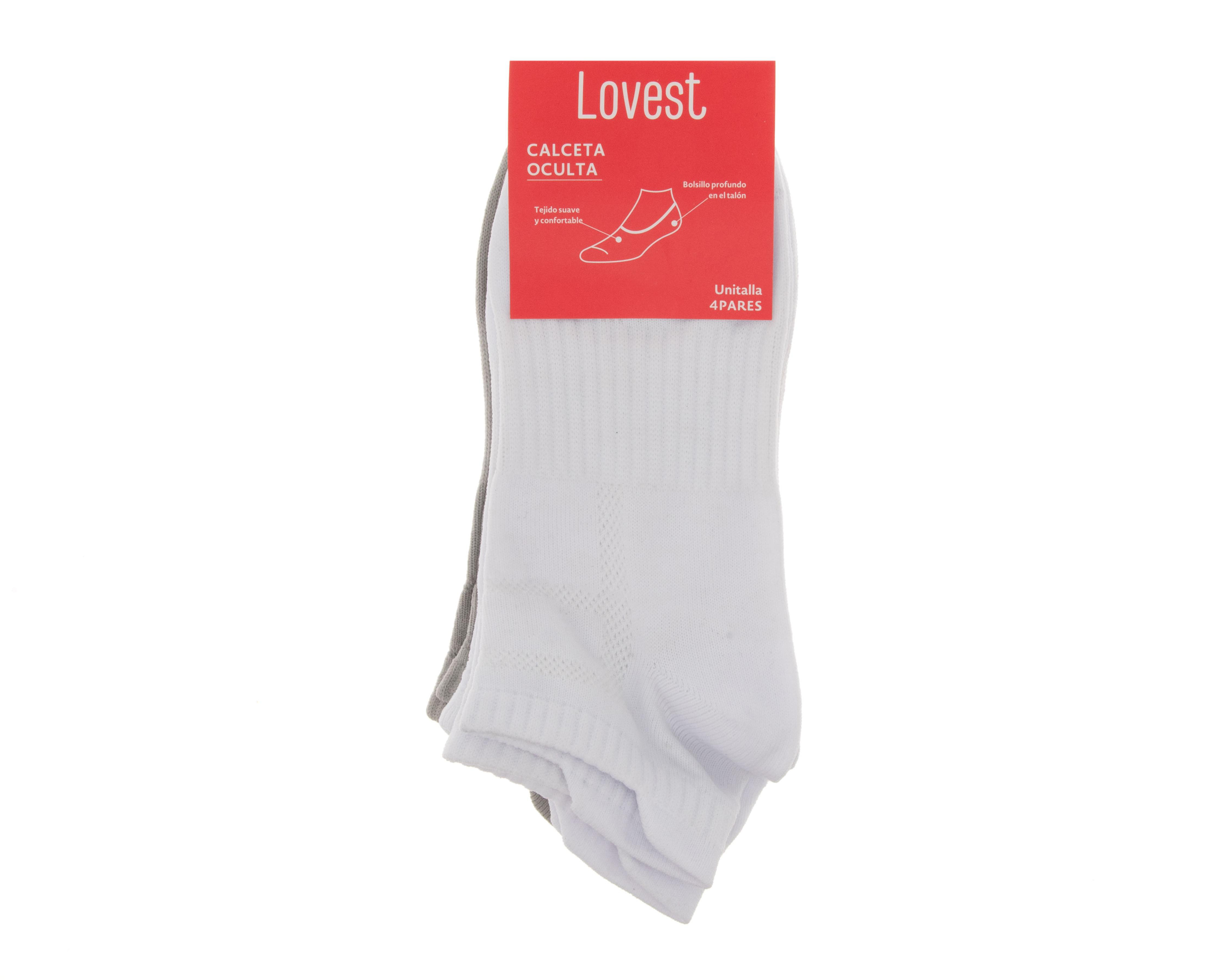 Foto 4 pulgar | Calcetas Invisibles Lovest para Mujer 4 Pares