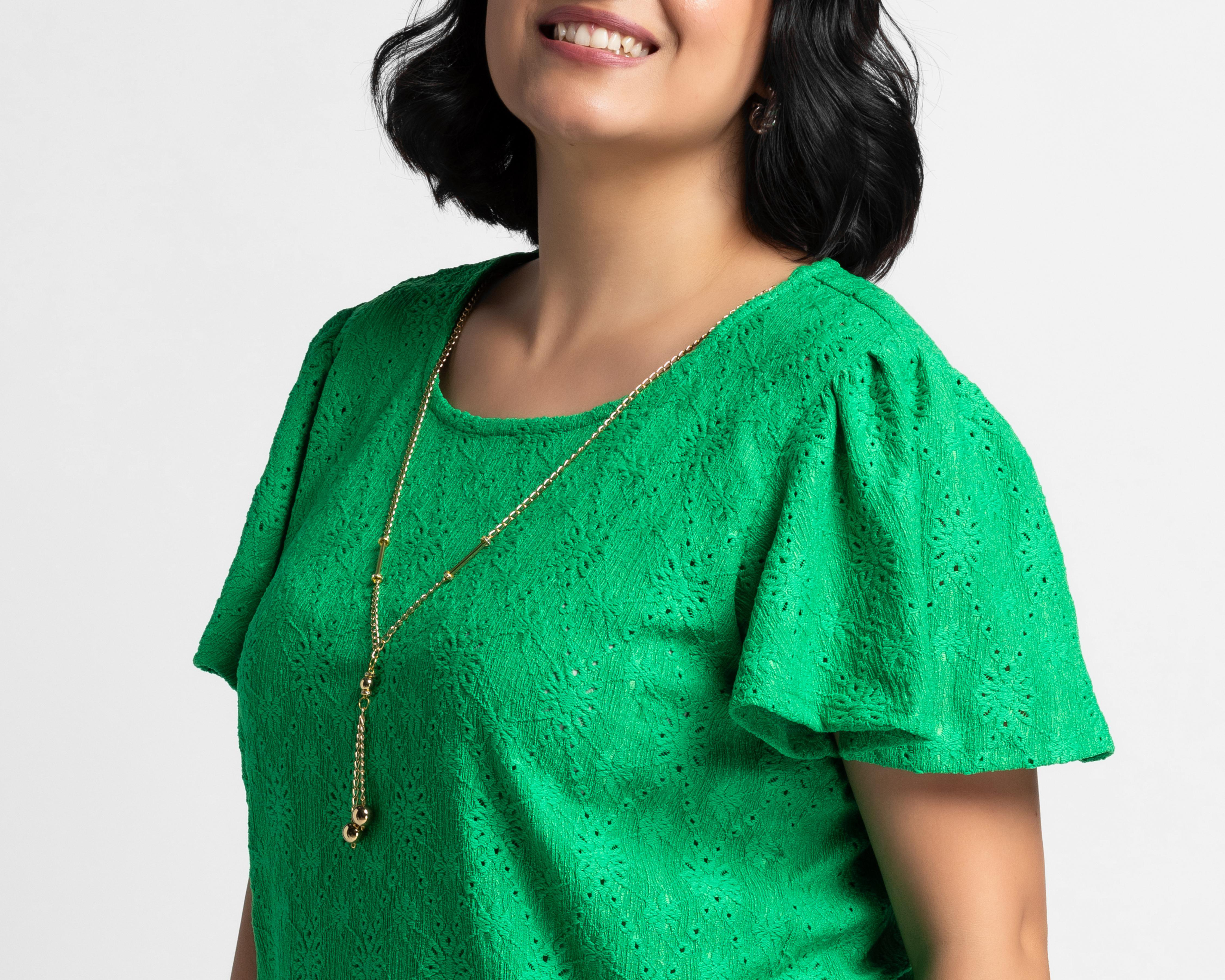 Foto 5 pulgar | Blusa con Collar Lady Sun para Mujer
