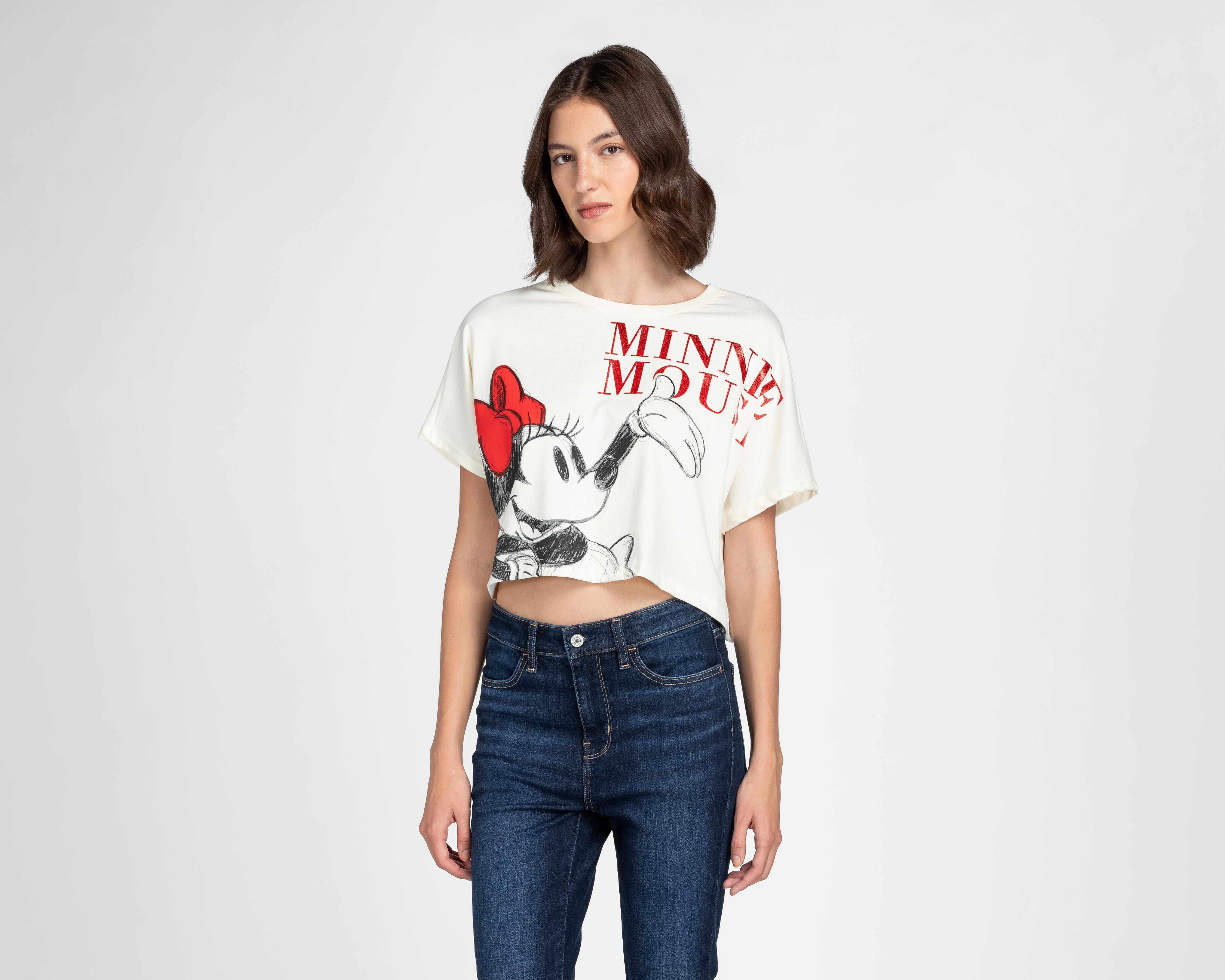 Foto 1 | Playera Manga Corta Disney Minnie Mouse para Mujer