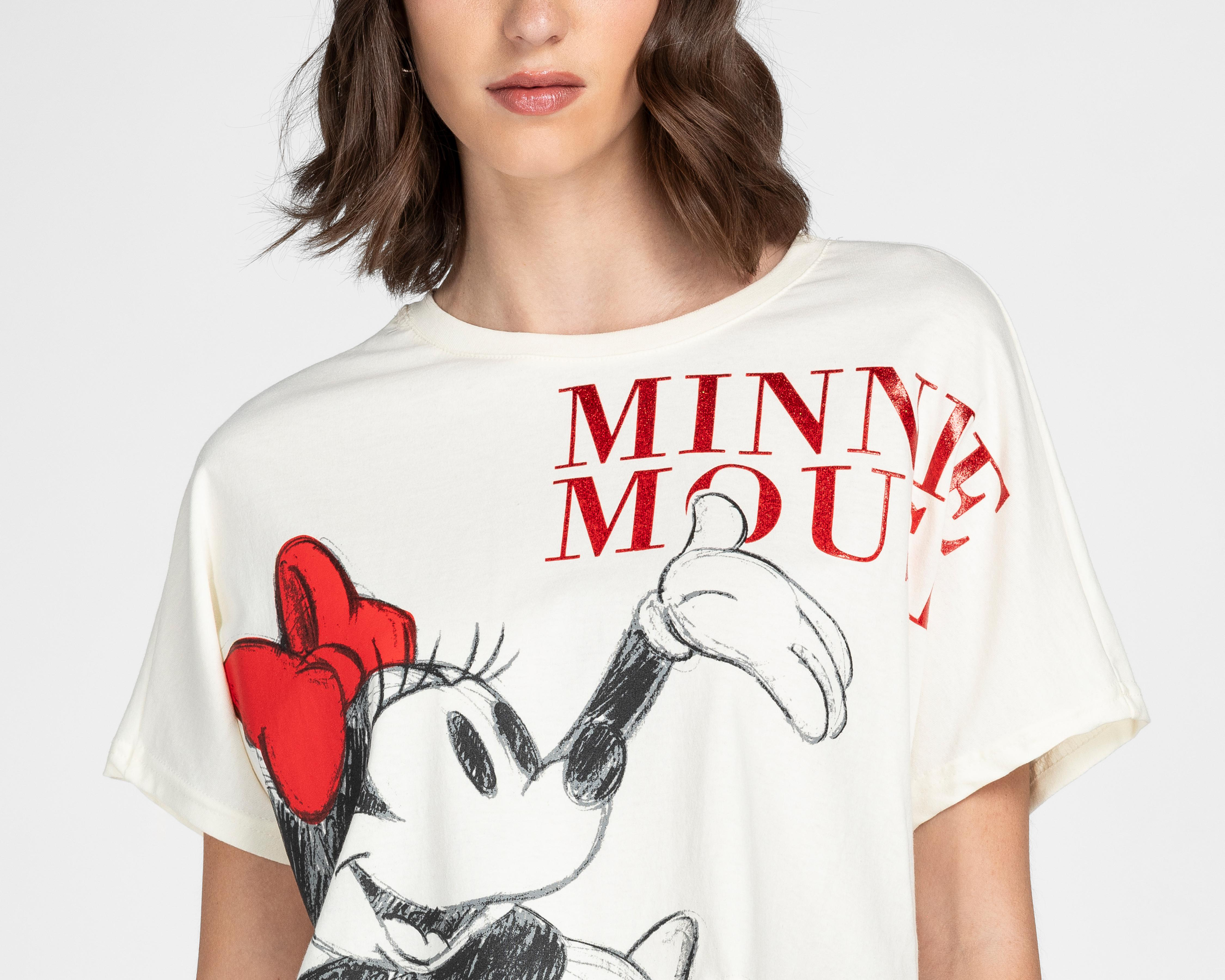Foto 3 | Playera Manga Corta Disney Minnie Mouse para Mujer