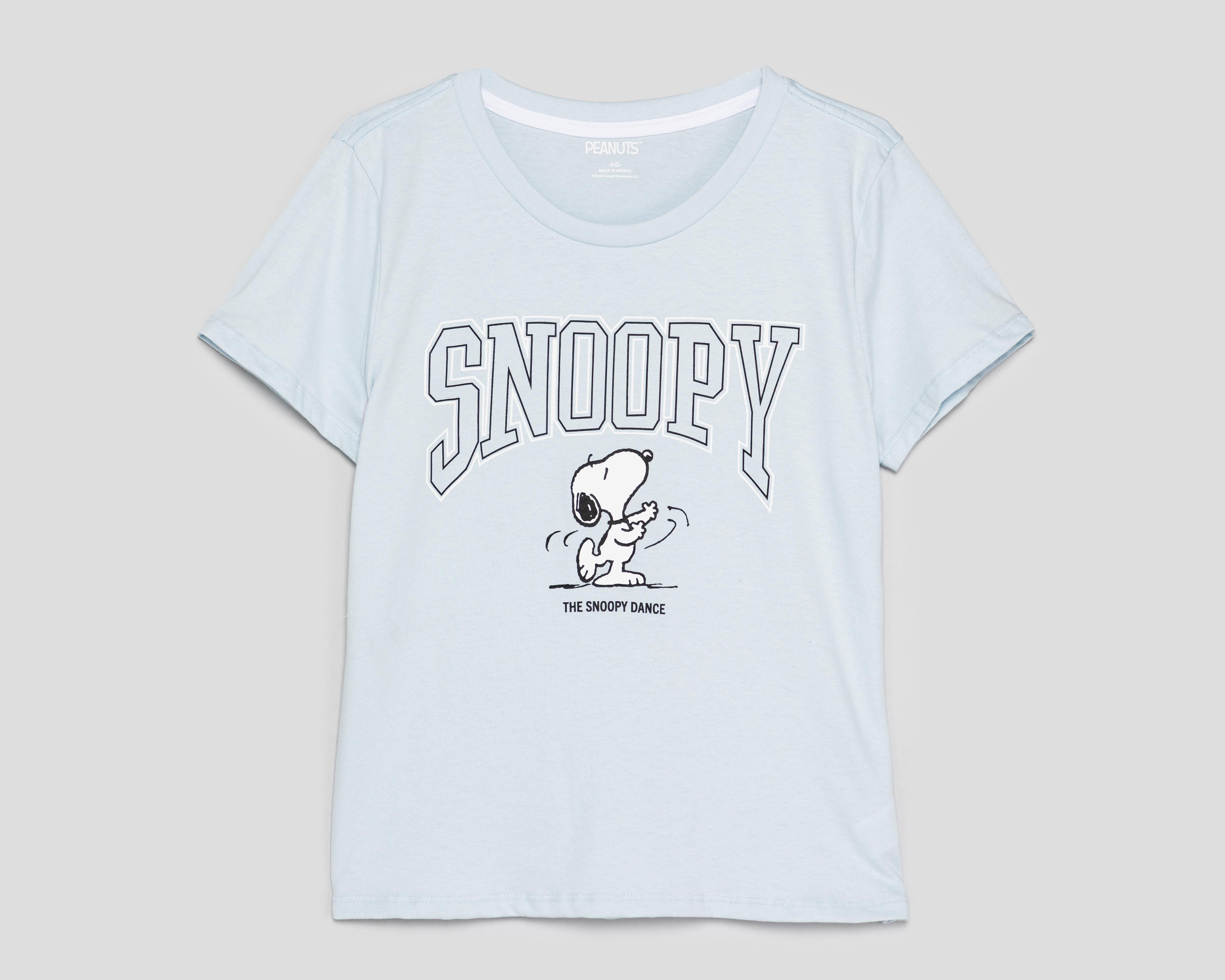 Playera Cuello Redondo Azul Peanuts Juvenil