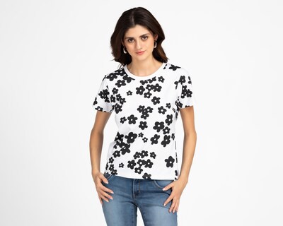 Foto 1 | Playera 18 Forever Manga Corta Estampado Floral