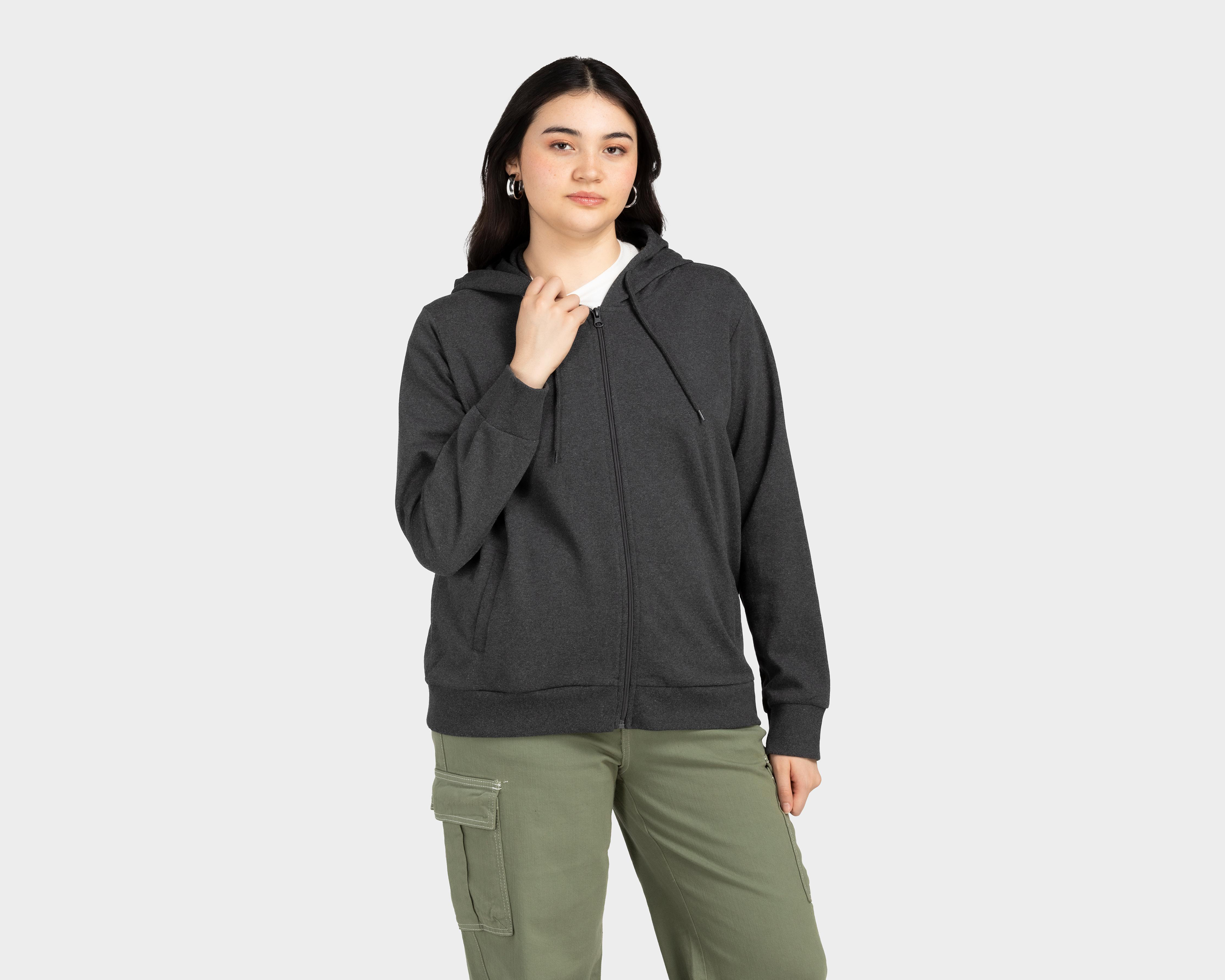 Foto 4 | Sudadera de Algodón Gris Refill para Mujer