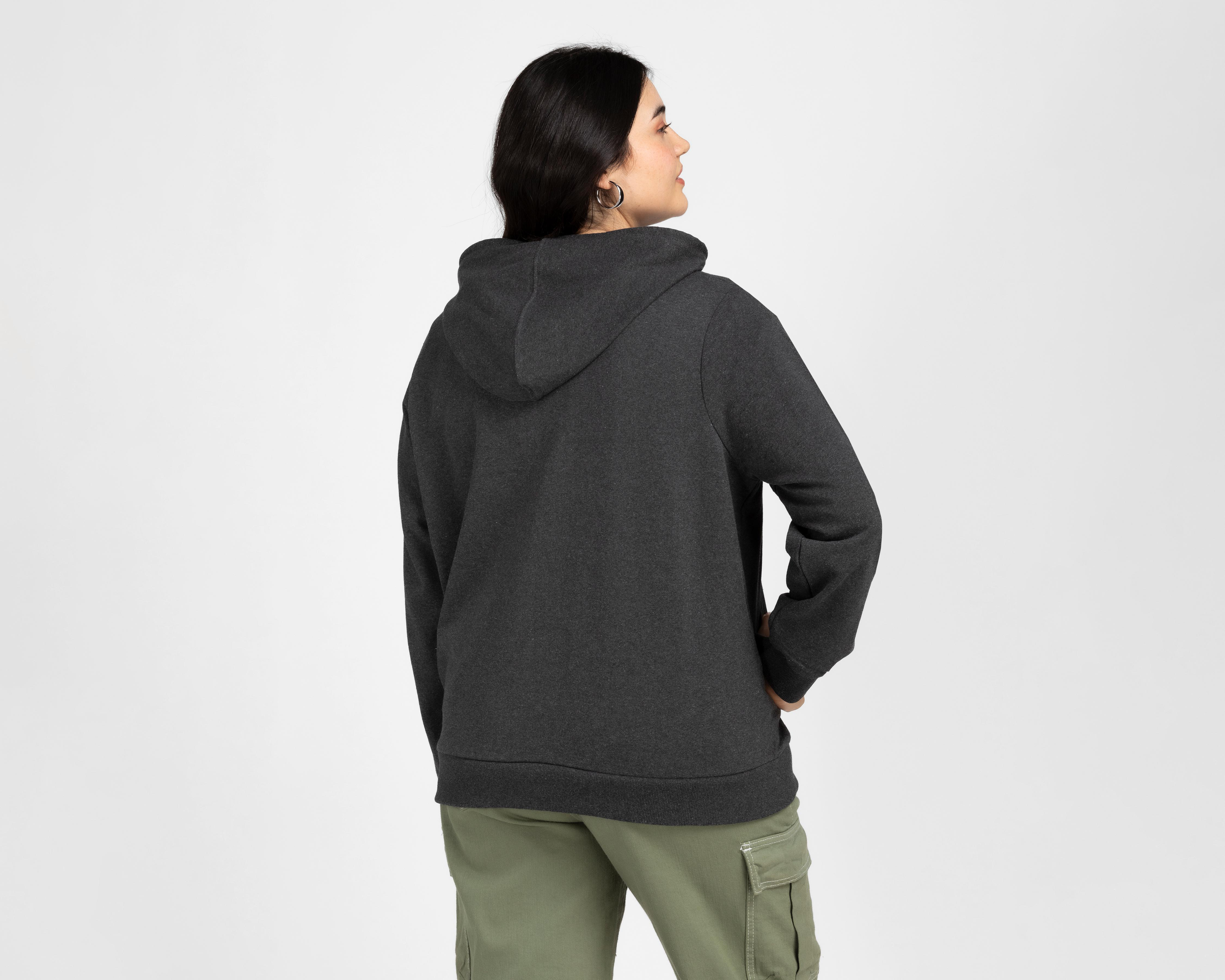 Foto 6 | Sudadera de Algodón Gris Refill para Mujer