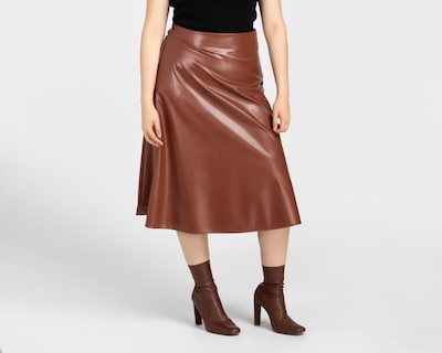 Foto 4 | Falda Midi Sahara Tipo Cuero