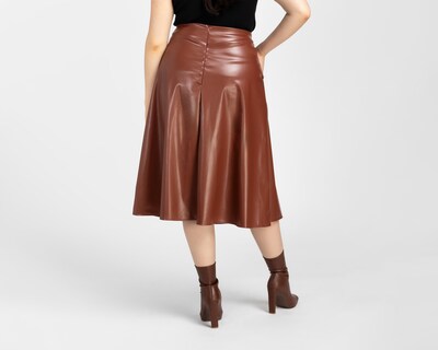 Foto 6 | Falda Midi Sahara Tipo Cuero