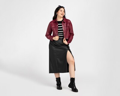 Foto 2 | Falda Midi Sahara Tipo Cuero