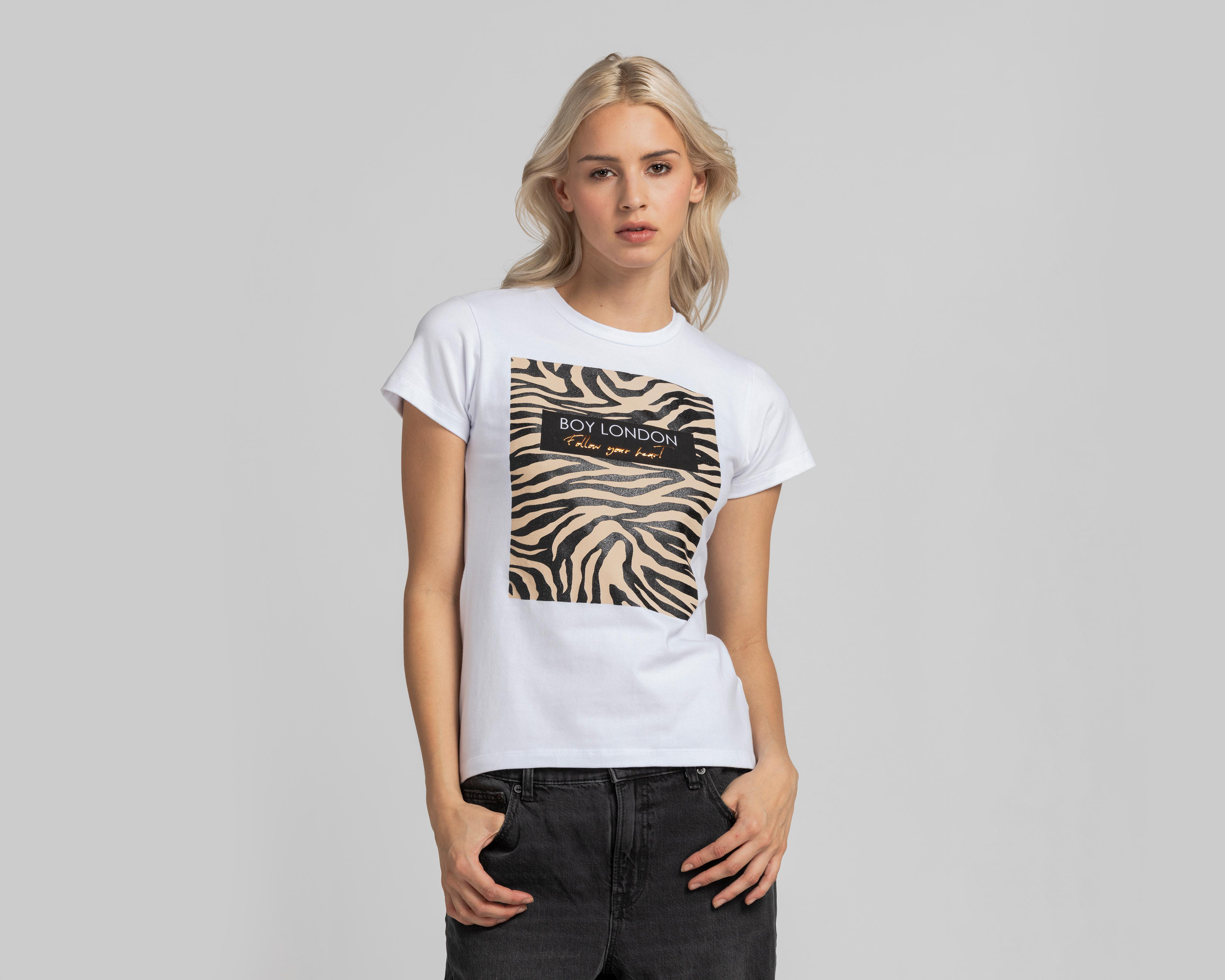 Foto 2 pulgar | Playera Boy London Blanca para Mujer